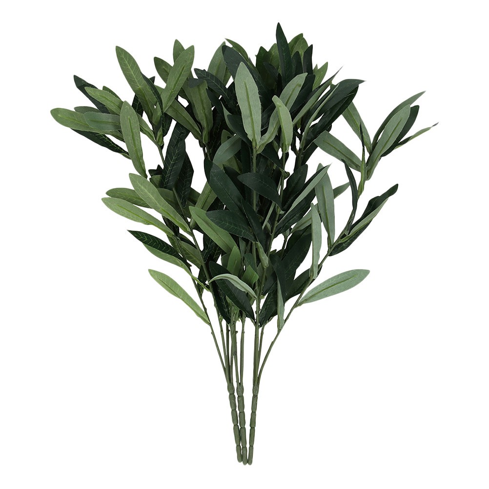 3Pcs Plastic Artificial Plants Green Fake Leaves for Office Home Table Display