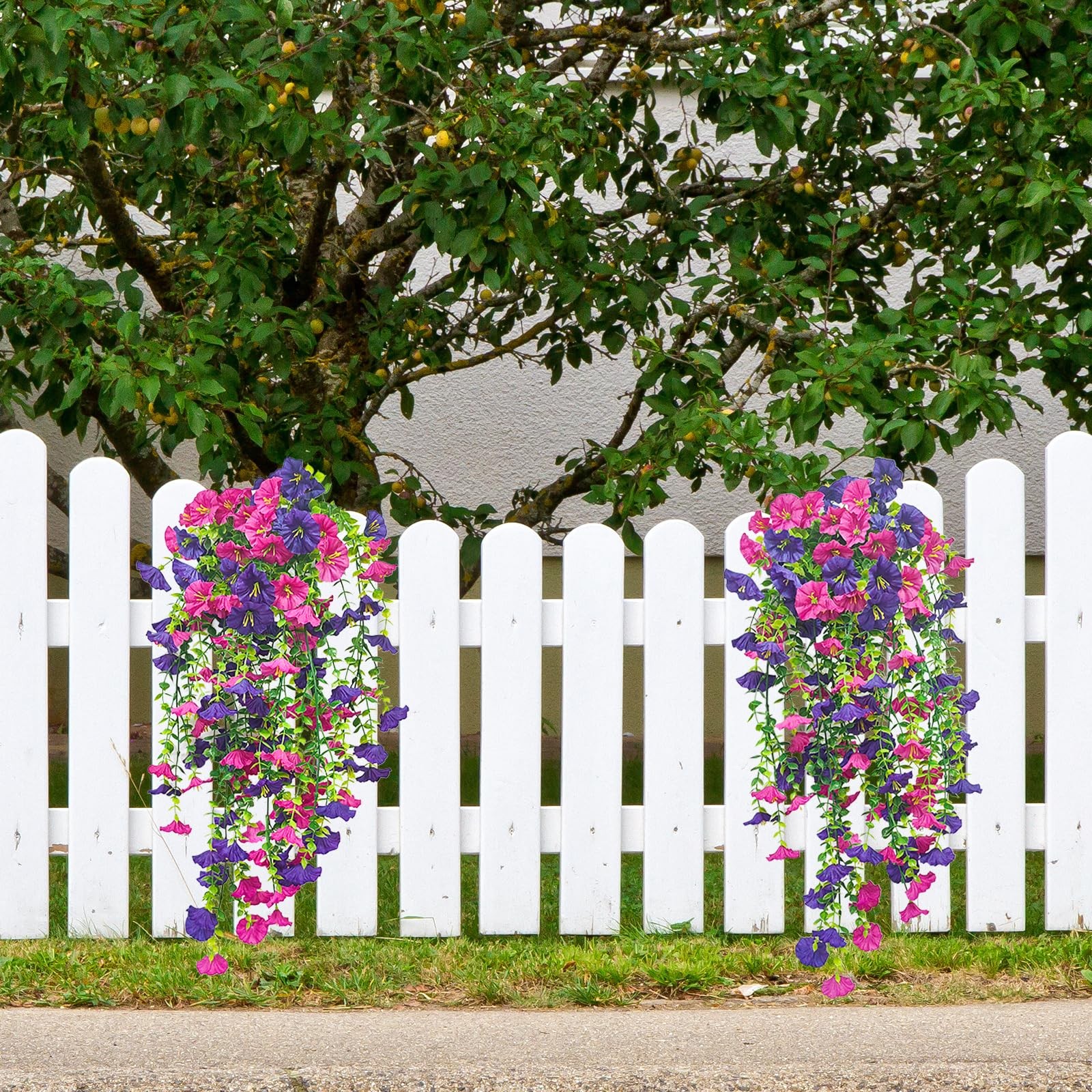4PCS Artificial Hanging Flowers,Artificial Flowers for Outdoor Decor Suitable…