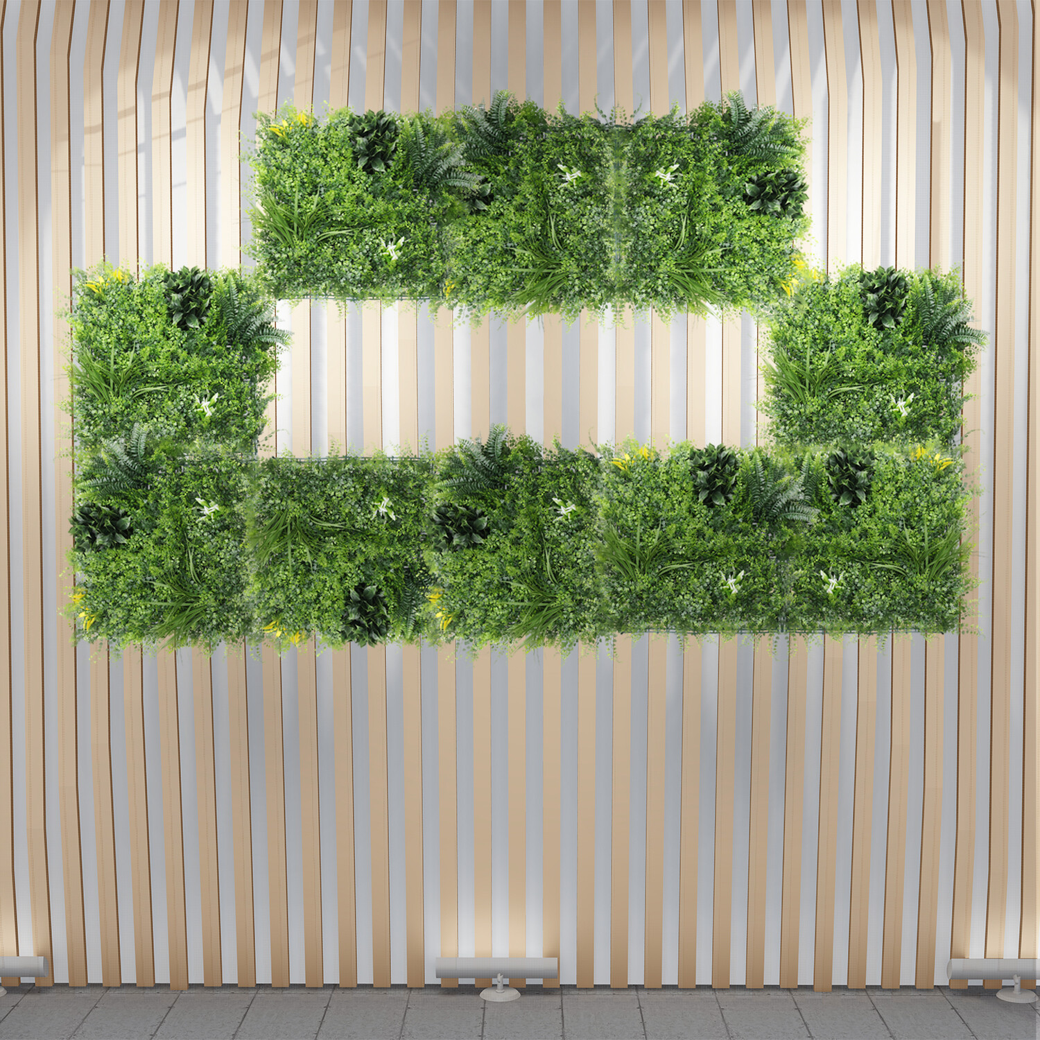 20″x20″ Artificial Faux #4 3D Mixed Panel Leaf Privacy Fence Screen Decor Hedge