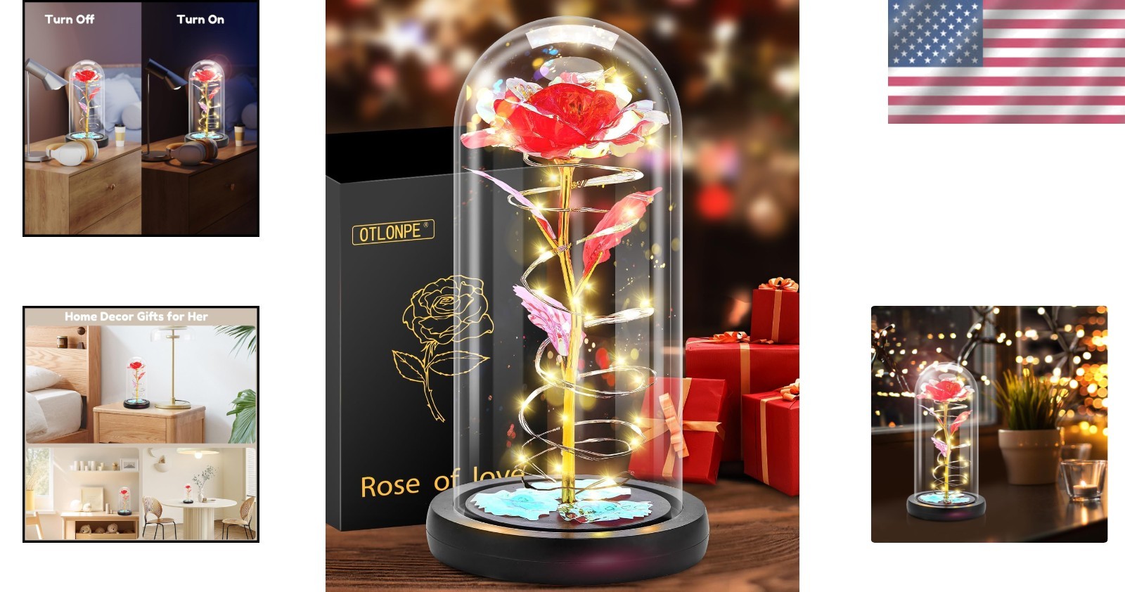 Enchanting Preserved Rose with LED Light – Ideal for Any Special Occasion