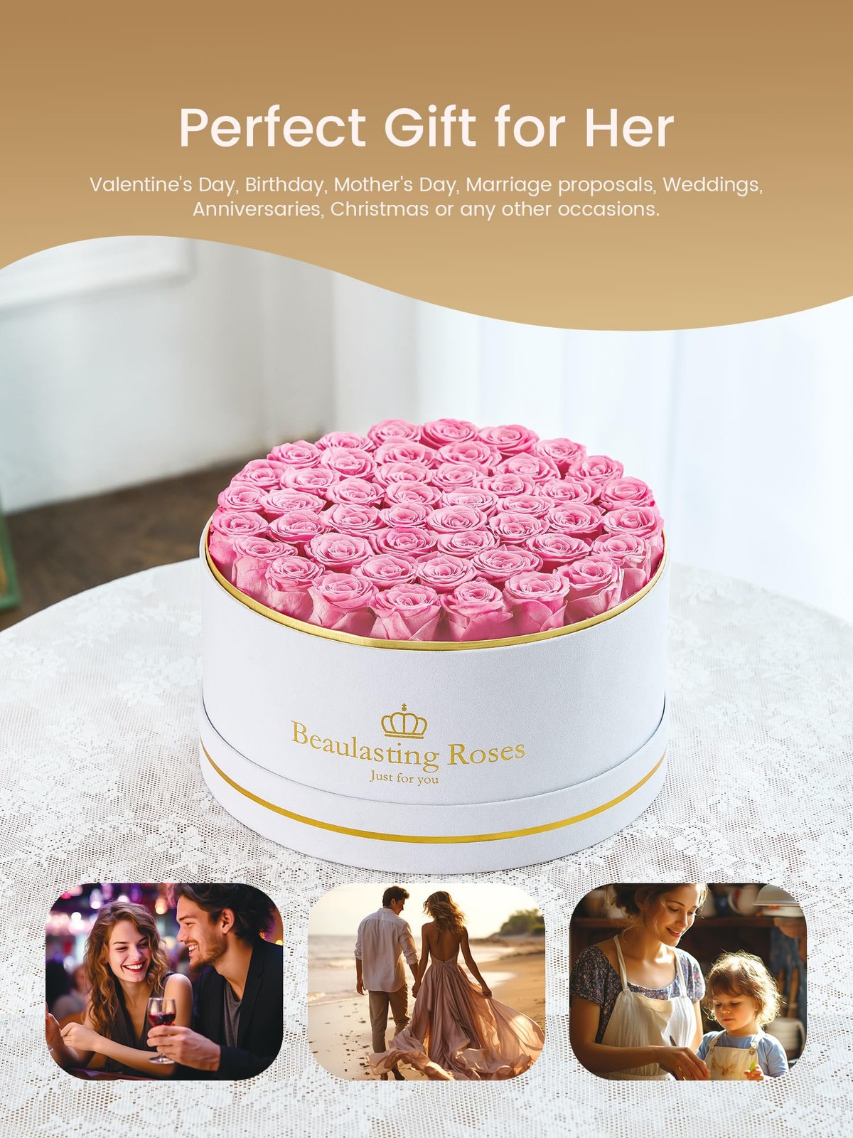 47 Preserved Roses Forever Flowers Real Roses In A Box Birthday Gift Pink