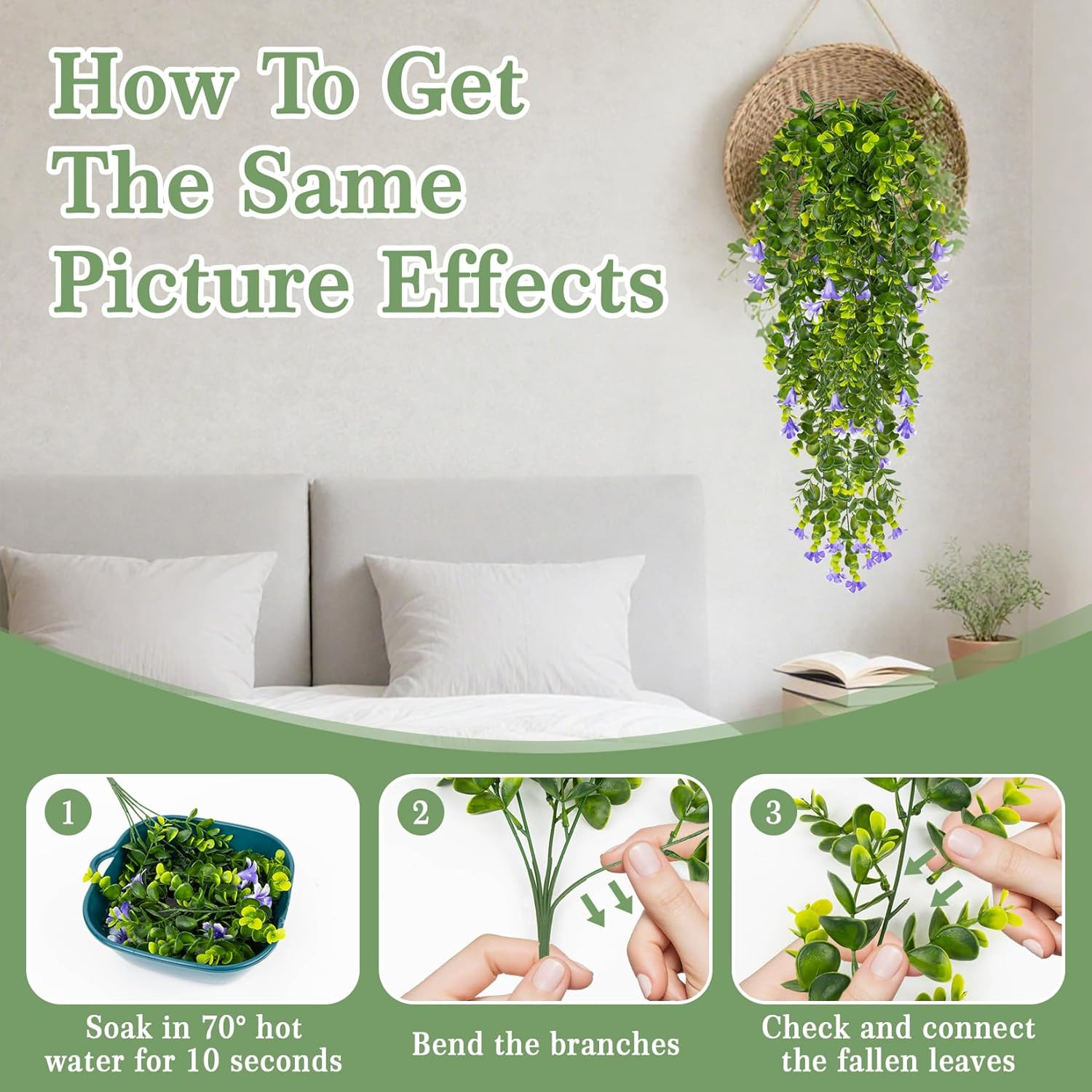 Artificial Hanging Flowers for Outdoors – Small UV Resistant Hanging Morning Glo