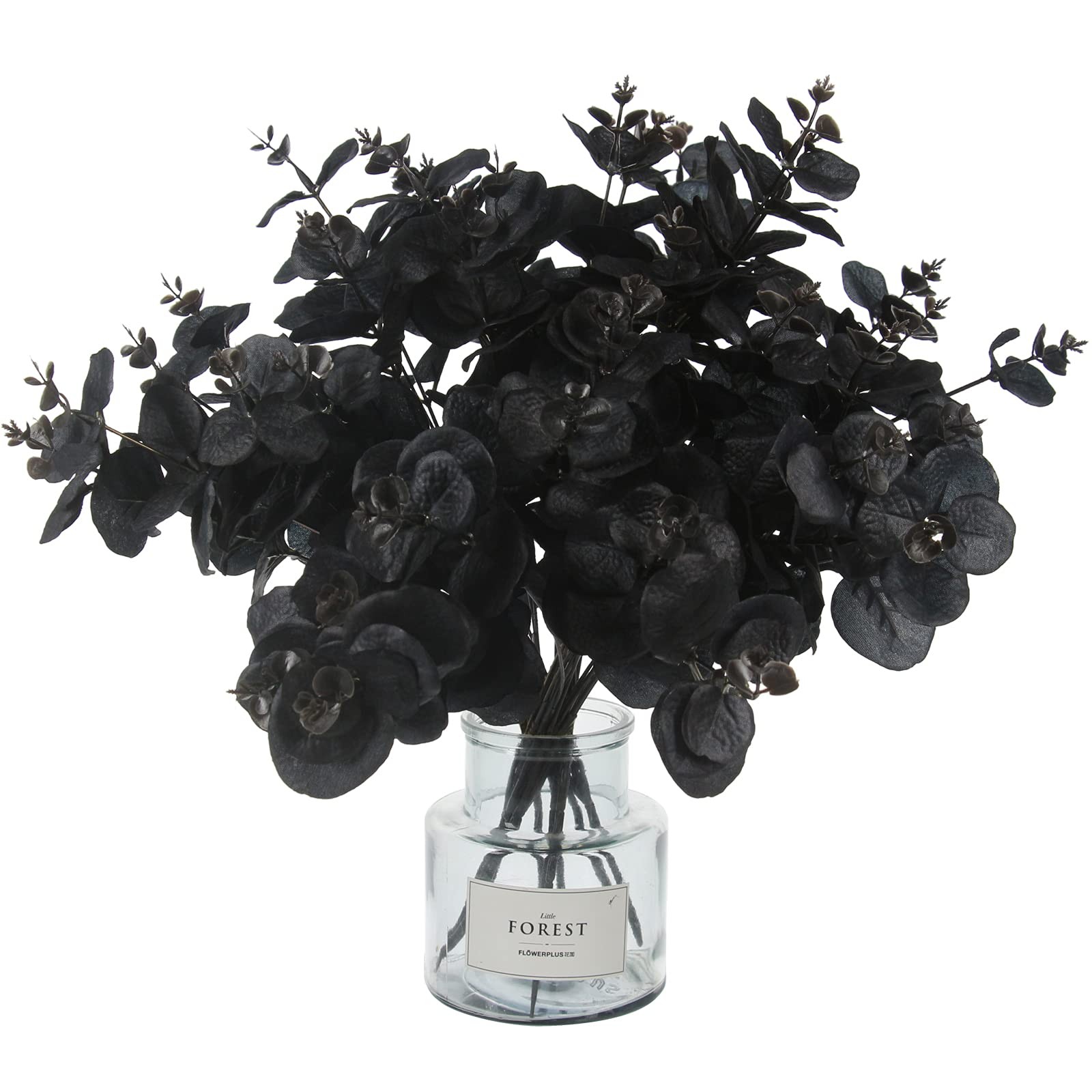 Tinsow 10 Pcs Black Artificial Eucalyptus Branches Stems Faux Eucalyptuses Real