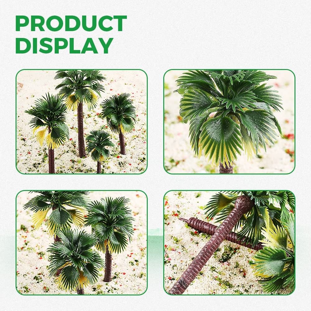 Miniature Plastic Artificial Coconut Palm Tree Model Tropical Decor Artificial