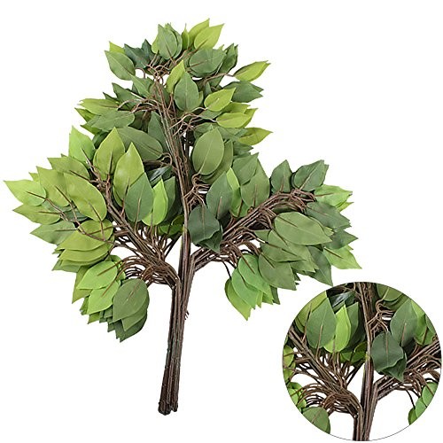 GTIDEA 12 Pcs Ficus Tree Leaves Branches Artificial Assorted Colors , Sizes