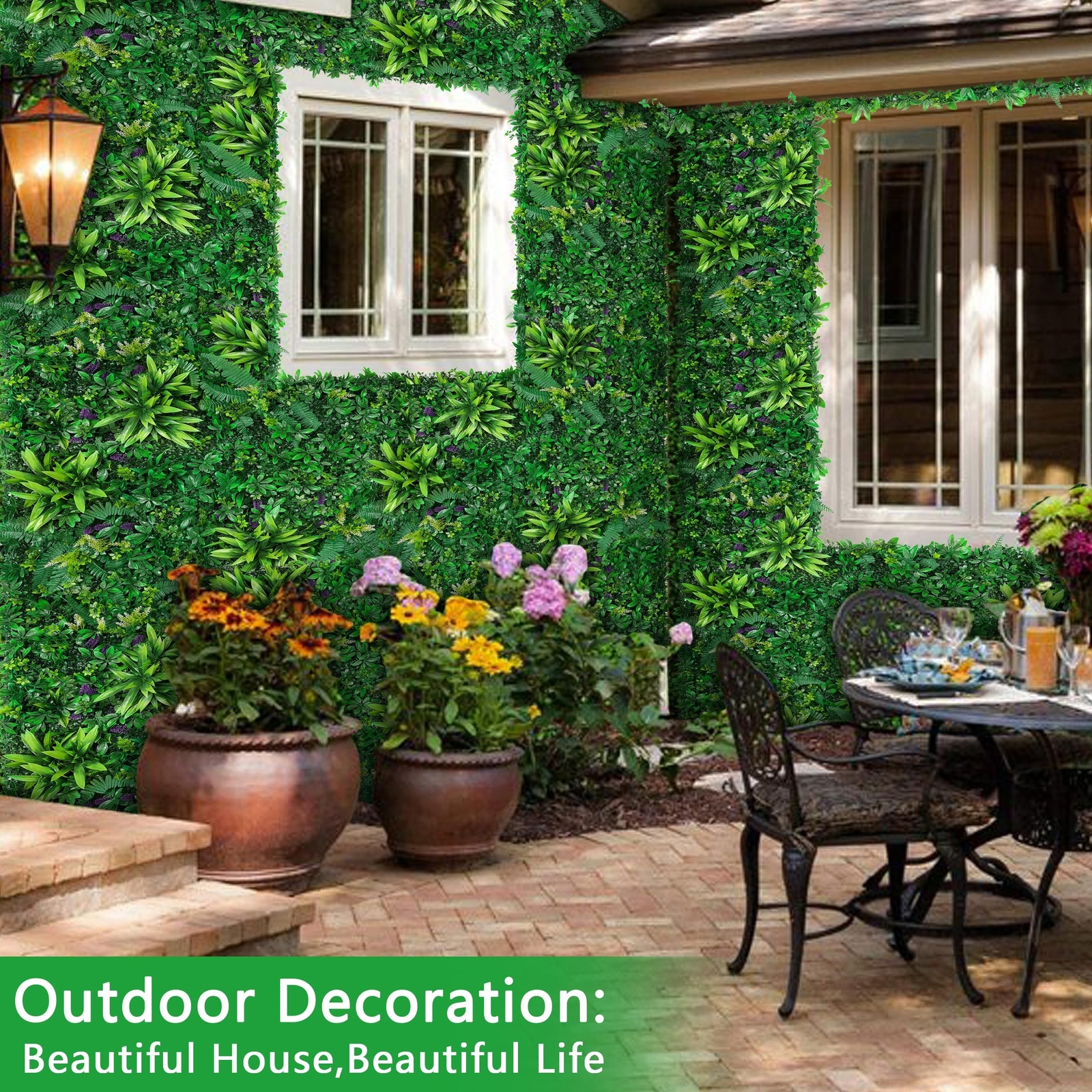 12pcs 20”x20” Grass Wall Panels, Artificial Hedge Panels Greenery Wall, UV …