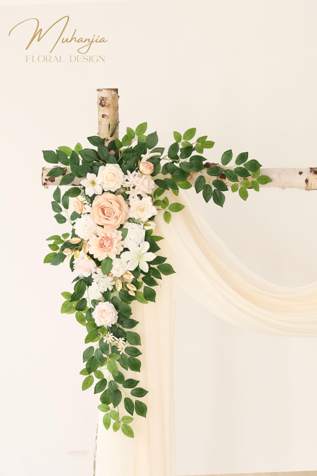 Muhanjia Artificial Wedding Arch Flowers Kit(Pack of 4),2Pcs Artificial Flowe…