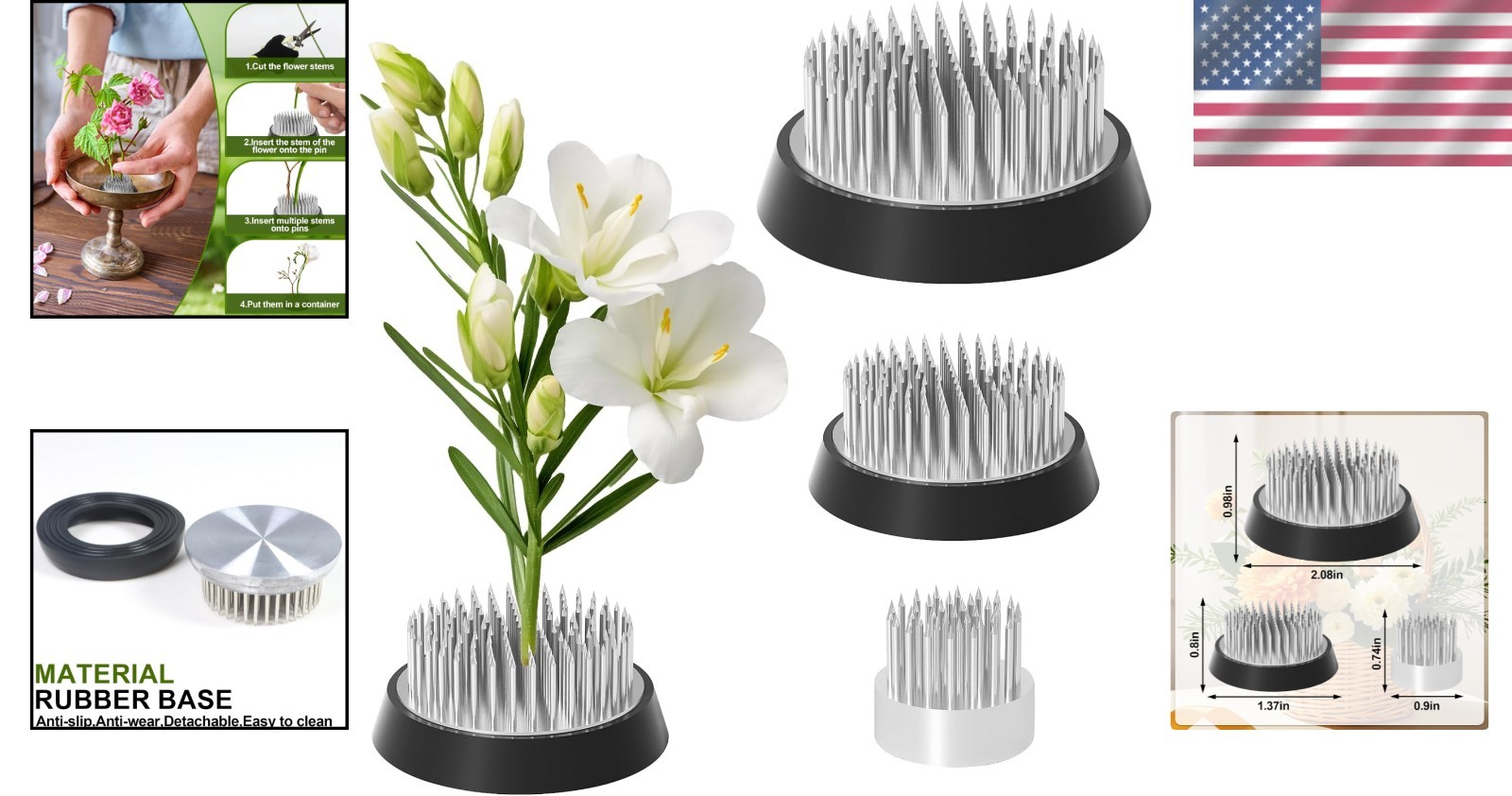 Flower Frogs Arranging Supplies Ikebana Kenzan Pin Holder Plant Fixation Tools