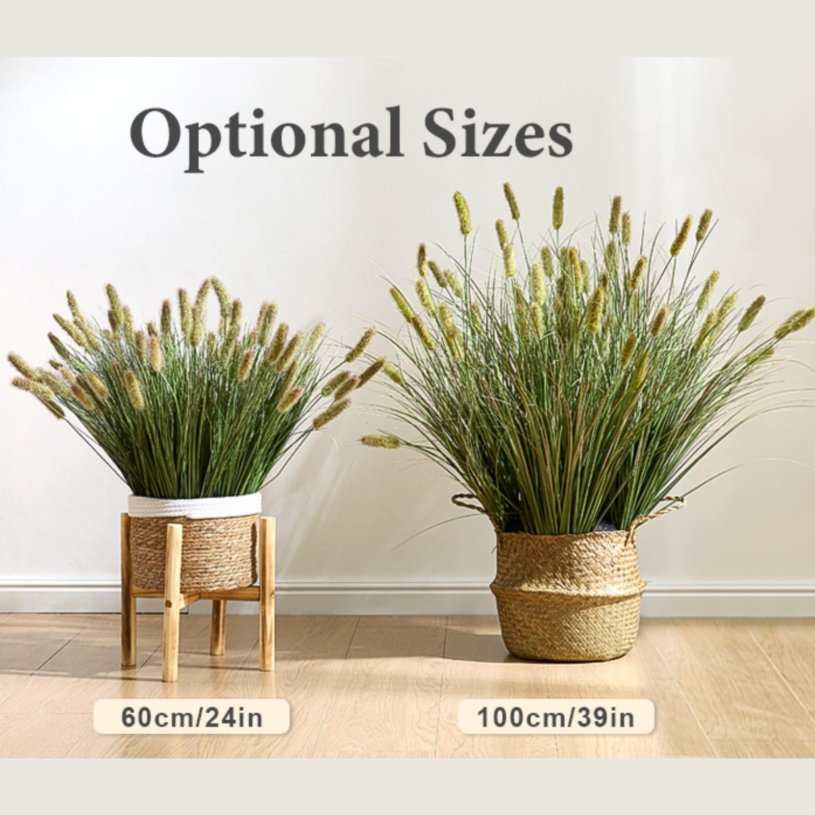 24 inches Extra Lush Artificial Reed Grass (6pcs), Luxury Fake Plants with 10…