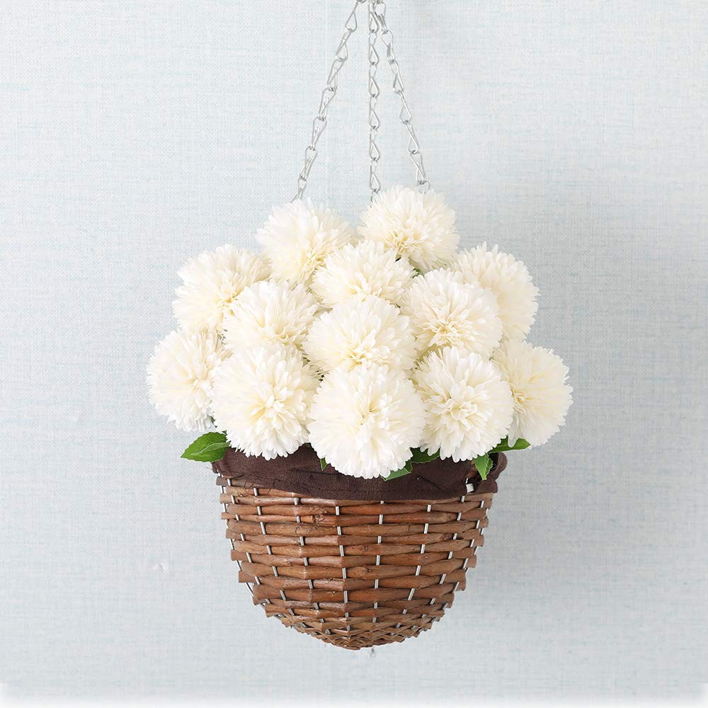 12pcs Artificial Chrysanthemum Ball Flowers Silk Hydrangea Bridal Wedding Bou…