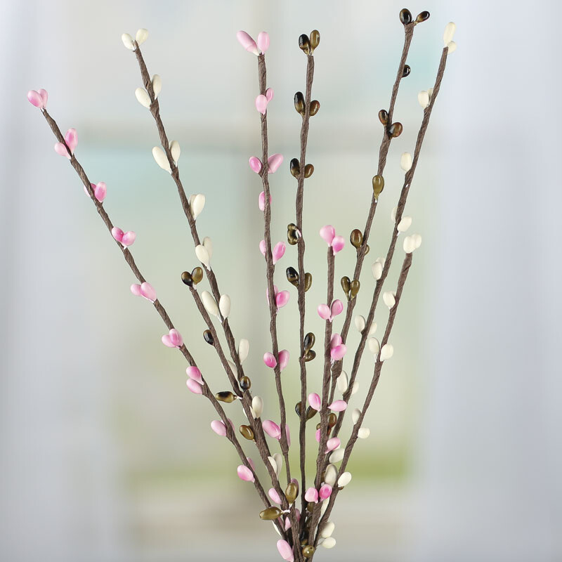 Hand Wrapped Ivory, Pink and Olive Green Pip Berry Sprays