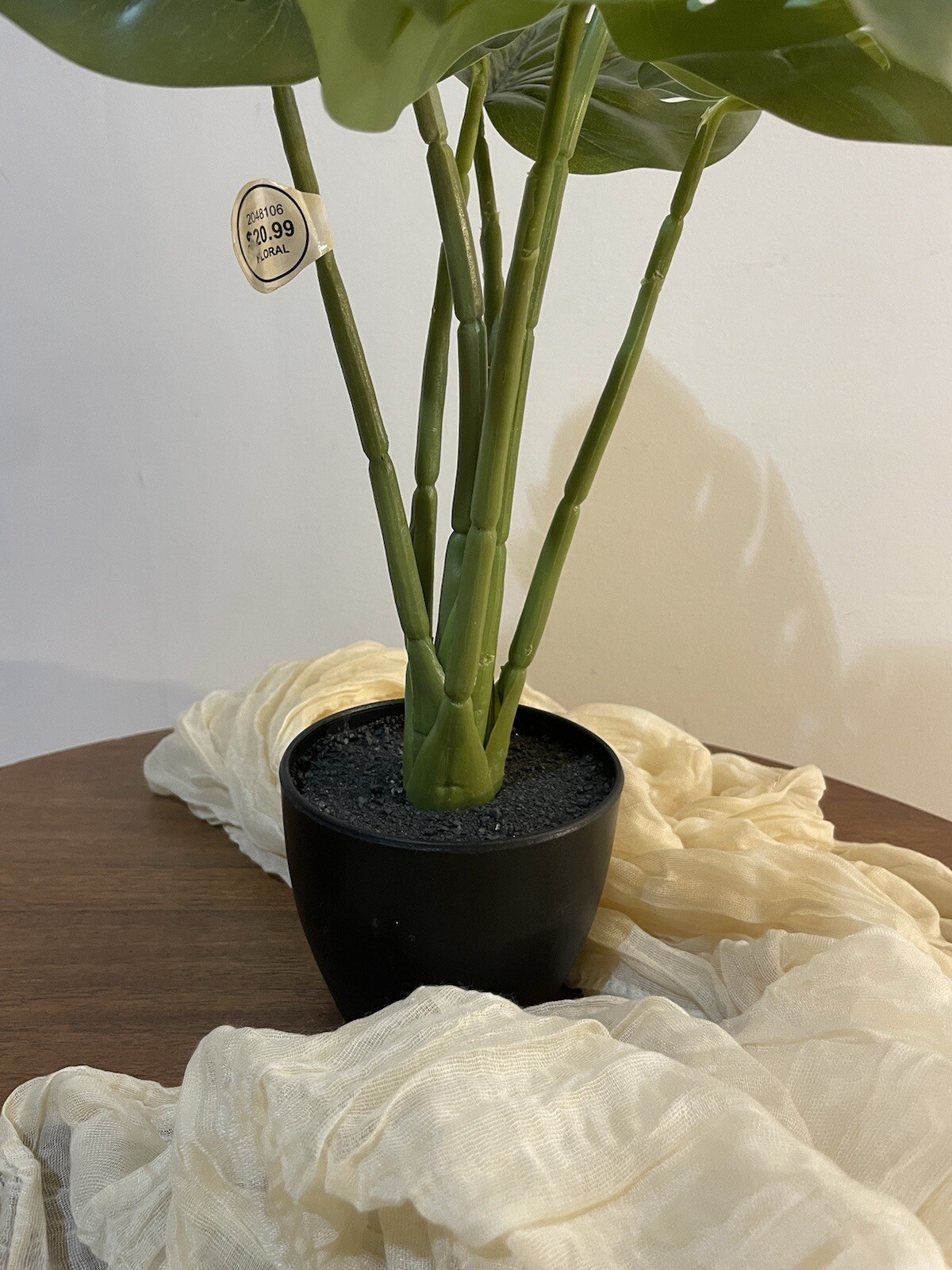 Large Artificial Tropical Palm Tree, 26″ Faux Monstera Plant with Pot for Home a