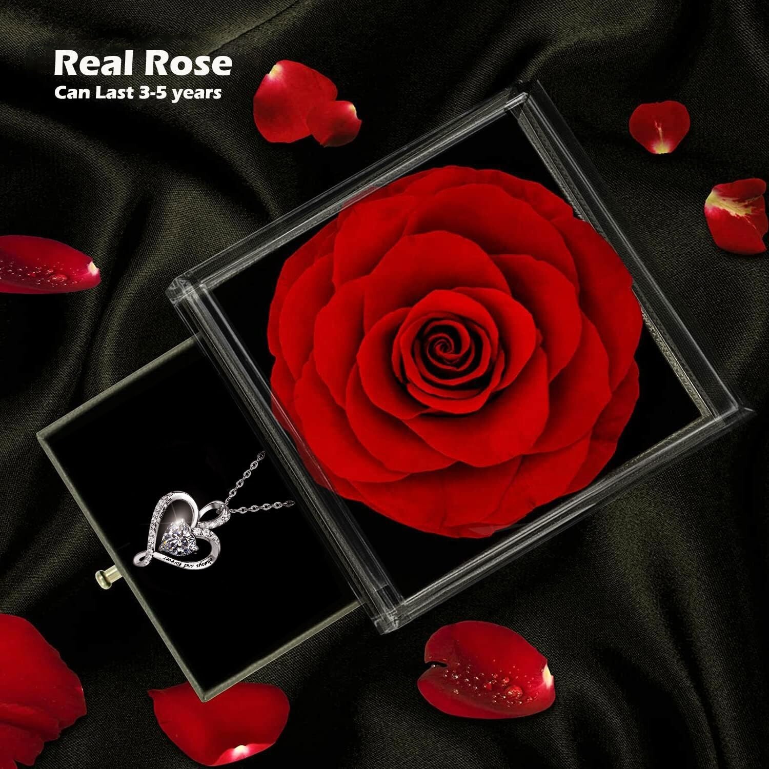 Forever Red Rose Gift Box,Eternal Flower, Preserved Rose, Infinity Real Rose …