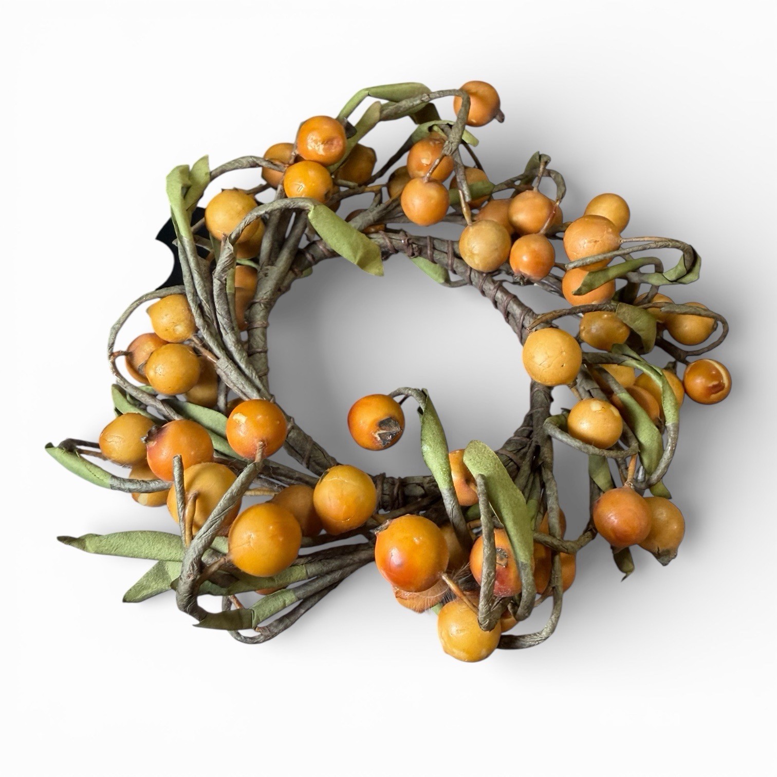 Vintage Artificial Berry and Leaf Wreath 3”