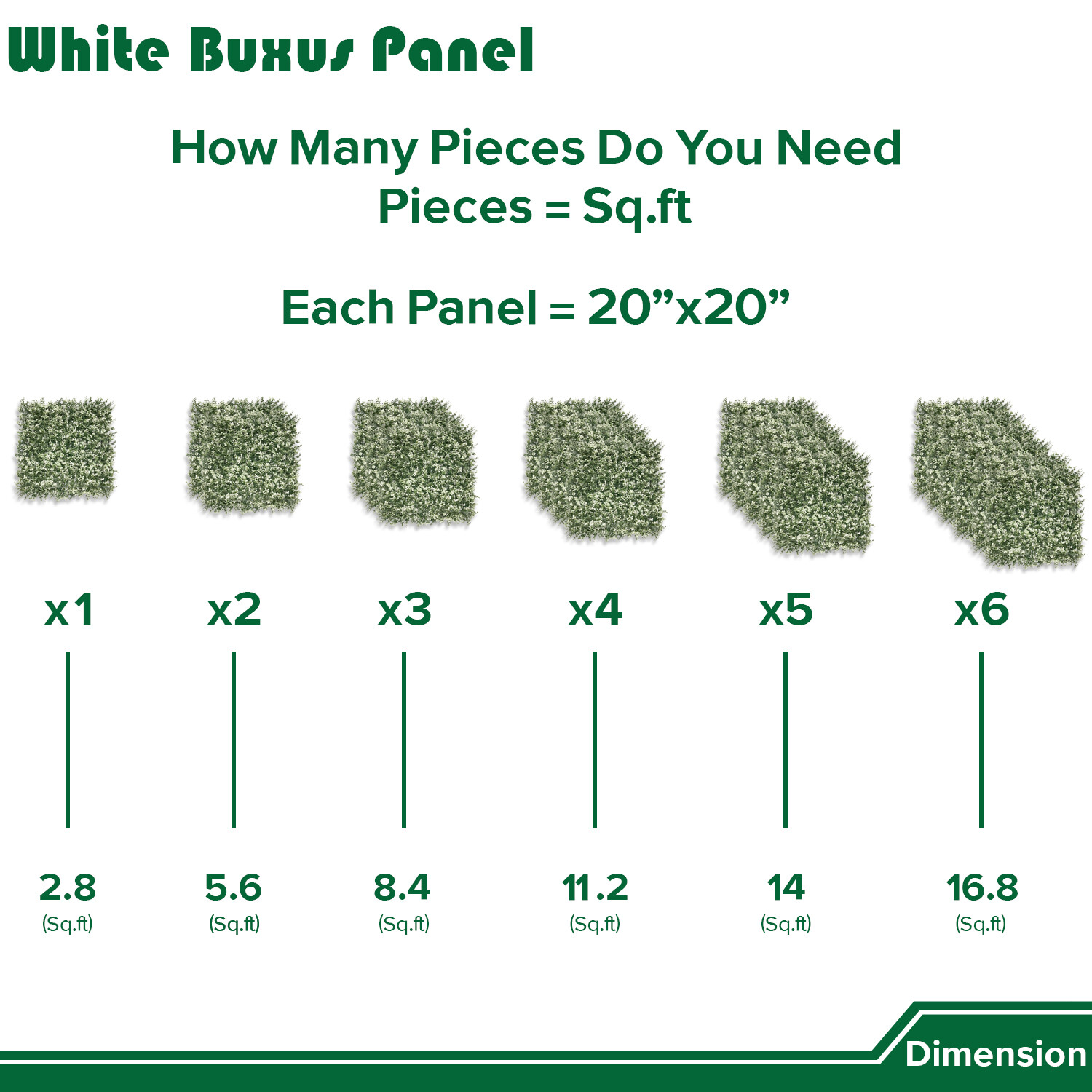 20″ Artificial Plant Faux White Buxus Privacy Fence Garden Plant Decor Festival
