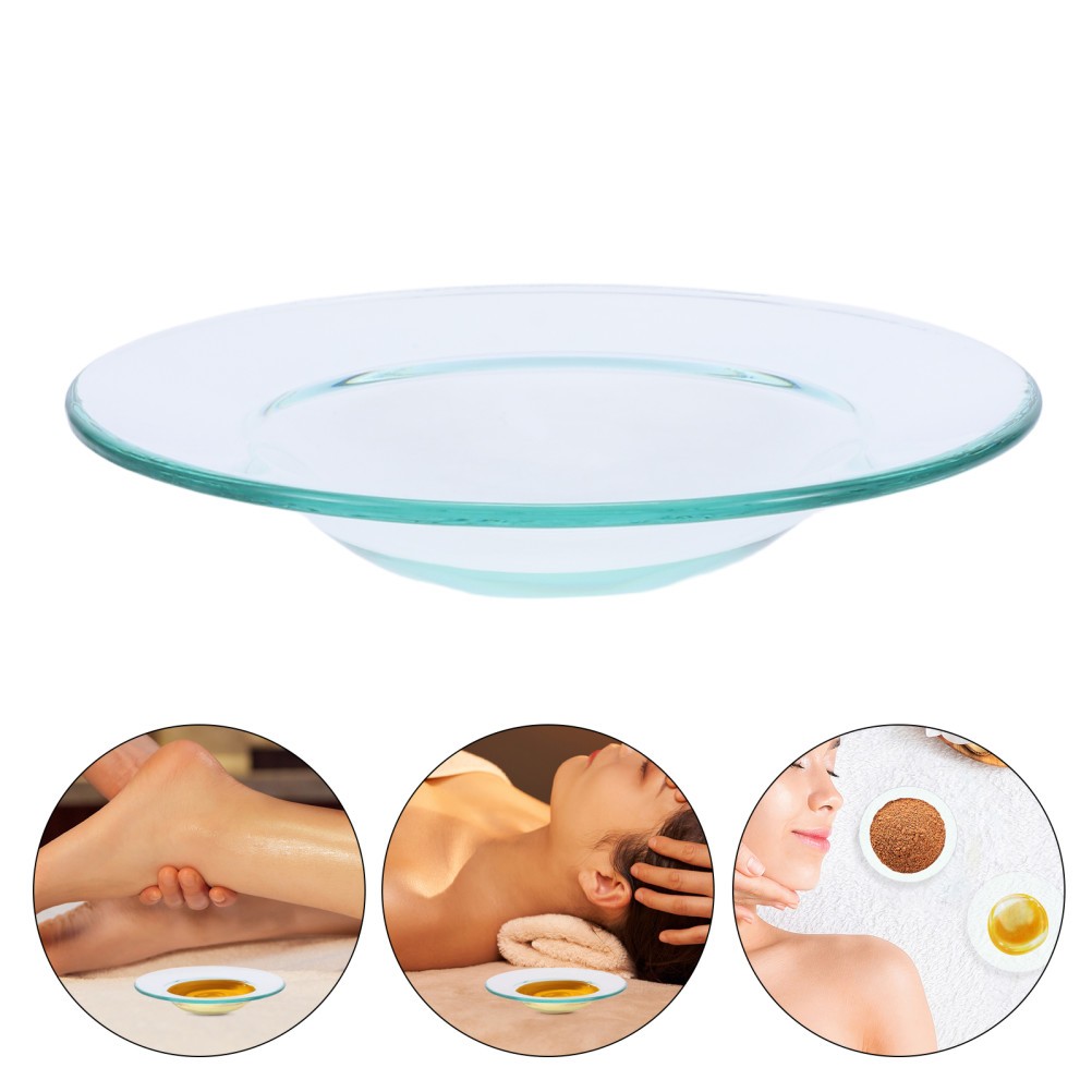 2Pcs Transparent Glass Wax Melt Warmer Dish Plates Reusable and Heat Resistant