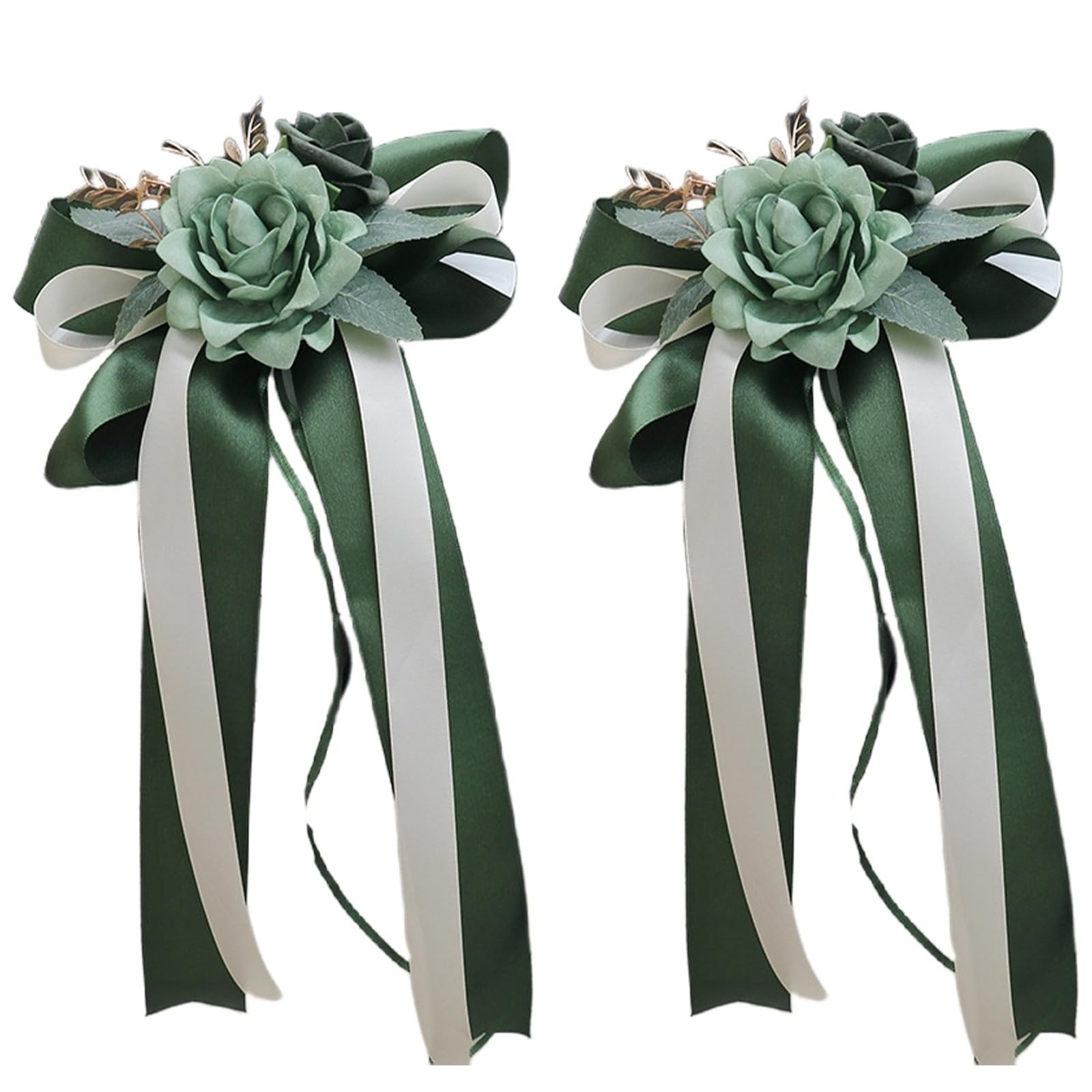 2 Packs Decorative Flowers for Wedding Car Mirror,14 Inch Wedding Car Door Ha…