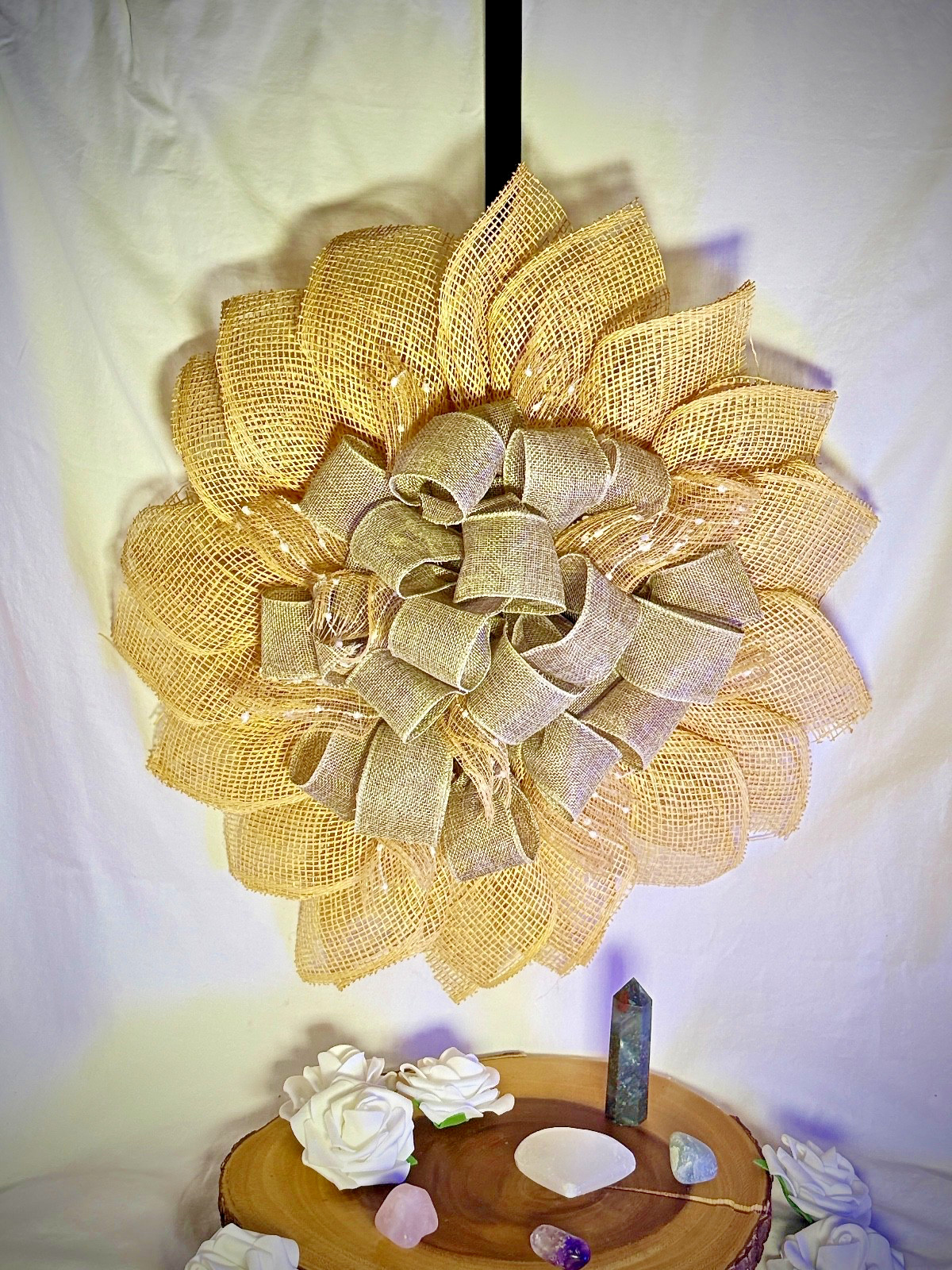 Burlap Sunflower Wreath – Summer Wreath – Handmade Door Hanger -Farmhouse Style