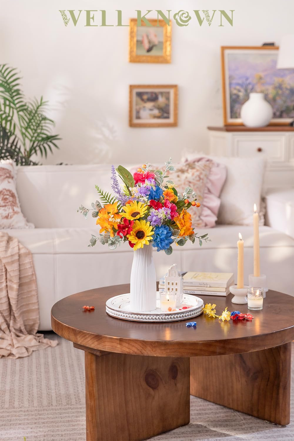 Rainbow Sunflower Artificial Flowers Bouquet for Home & Wedding Decor