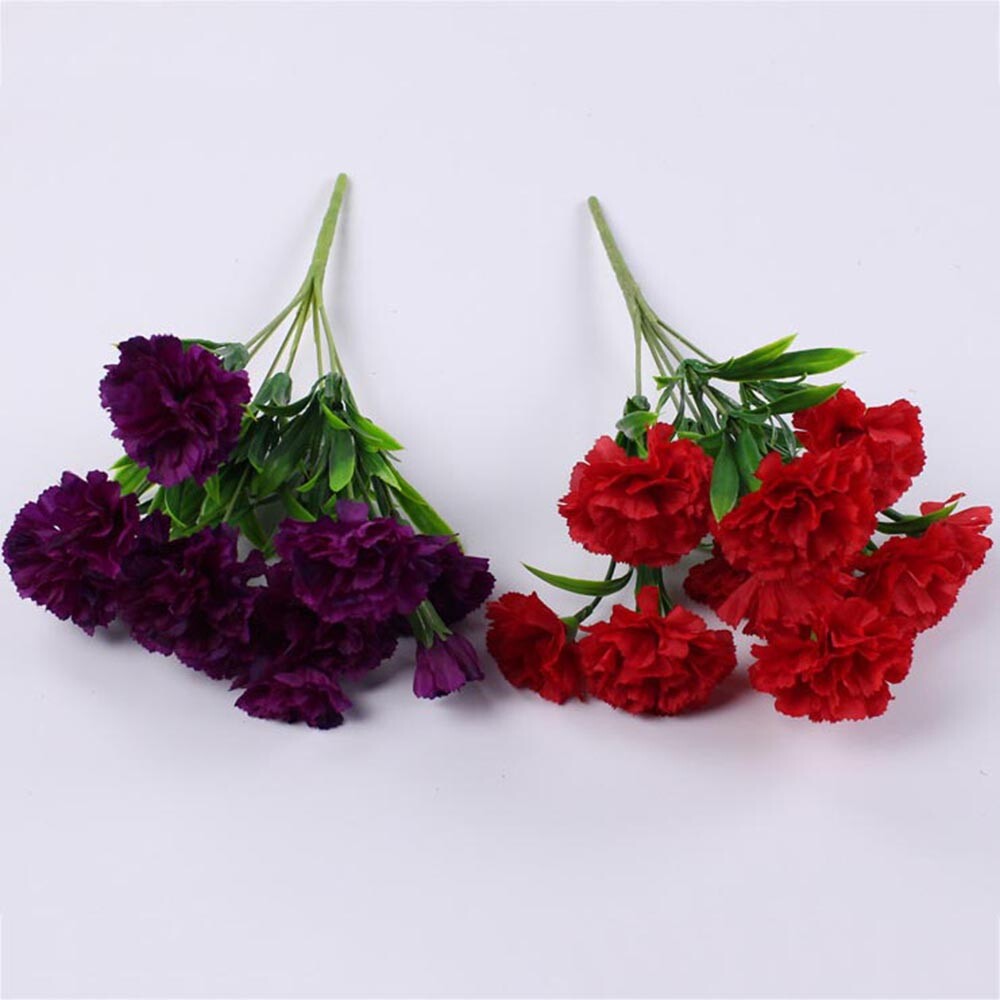 1PC Bright Artificial Carnation Fake Flower Bush Bouquet Home Wedding Decor