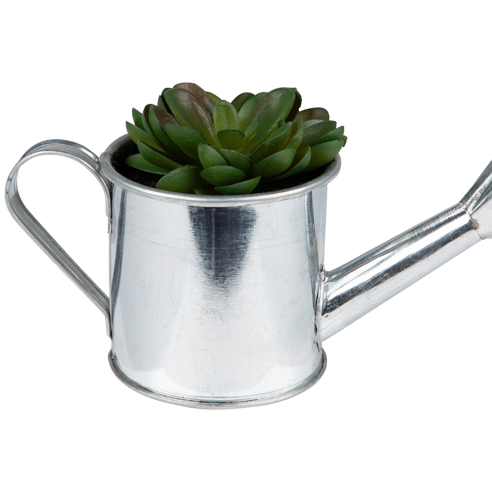 Northlight 4” Lime Green Mini Artificial Sprouting Rose Succulent Tin Water Can