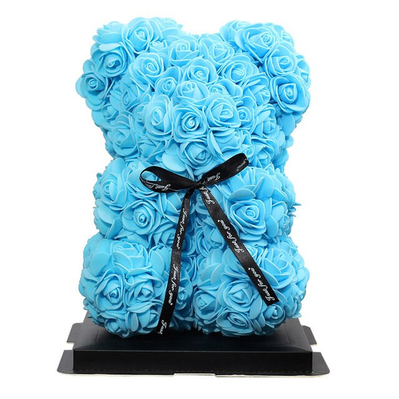 New 25Cm Teddy Rose Flower Bear Gift Box Wedding Christmas Decoration Valentine’