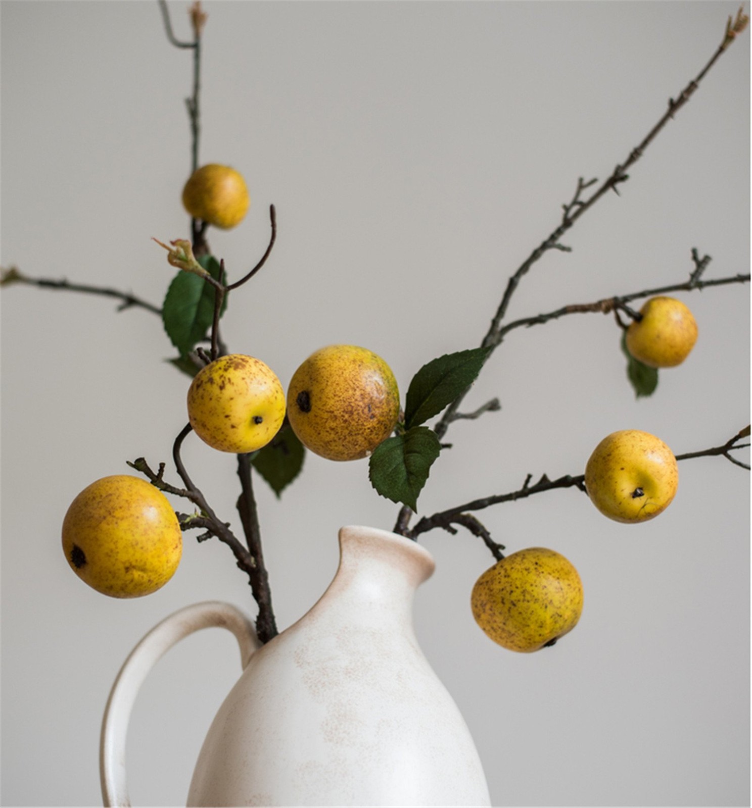 3pcs Artificial Pear Tree Branches Fake Pear Fruit Spur