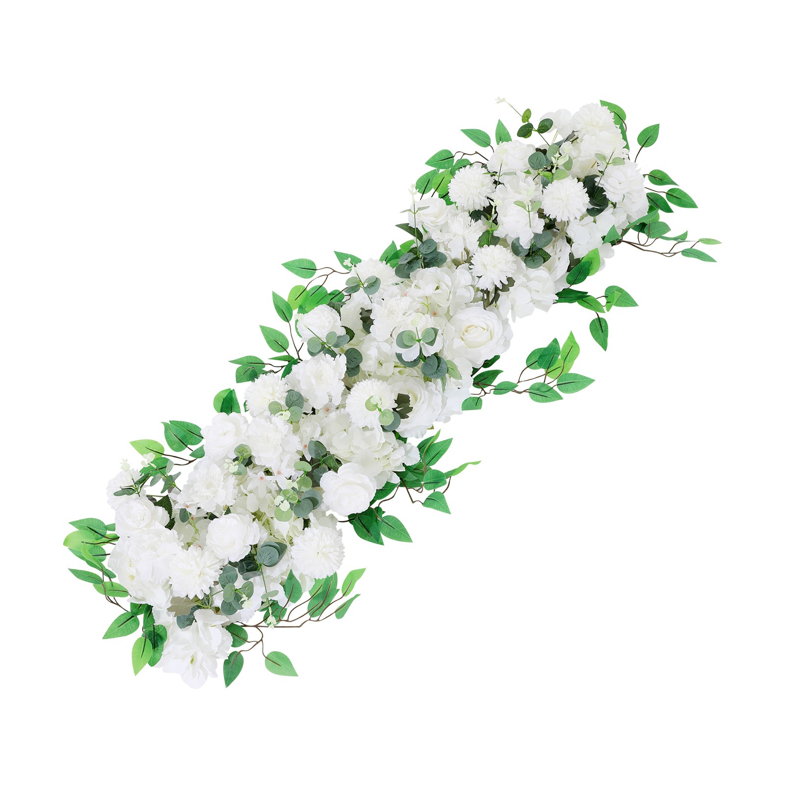 39×11″ Artificial White Flower Wedding Party Outdoor Decor Artificial Flower Row