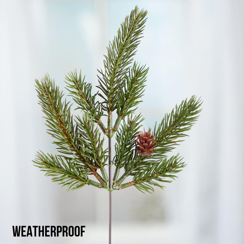 Bulk Lot of 12 Artificial Weatherproof Pine 9″ Floral Picks