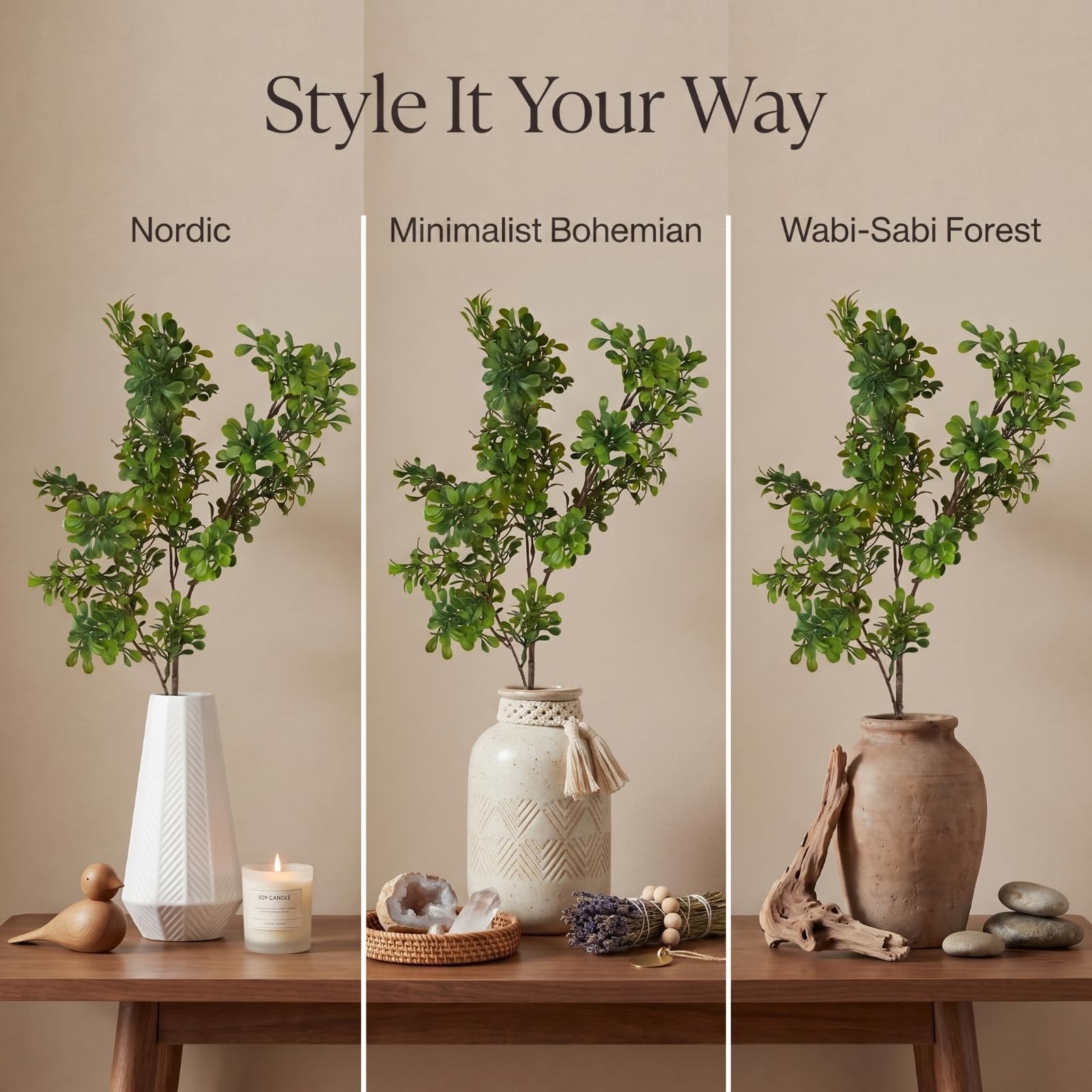 3 Pack 27.7 Inch Artificial Eucalyptus Stems Realistic Fake Greenery Plants E…