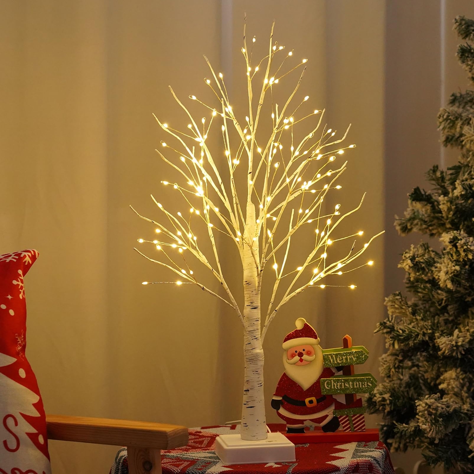 144 LED Birch Tree Lights DIY Artificial Tree Lamp Timer Battery/USB Operated