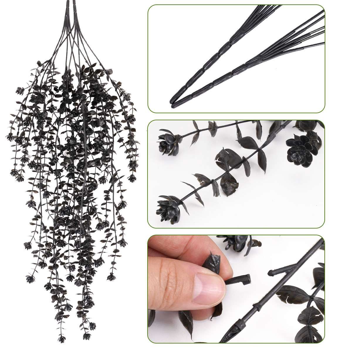 Artificial Hanging Plant Fake Eucalyptus Leaf Vine Home Garden Outdoor Decor USA