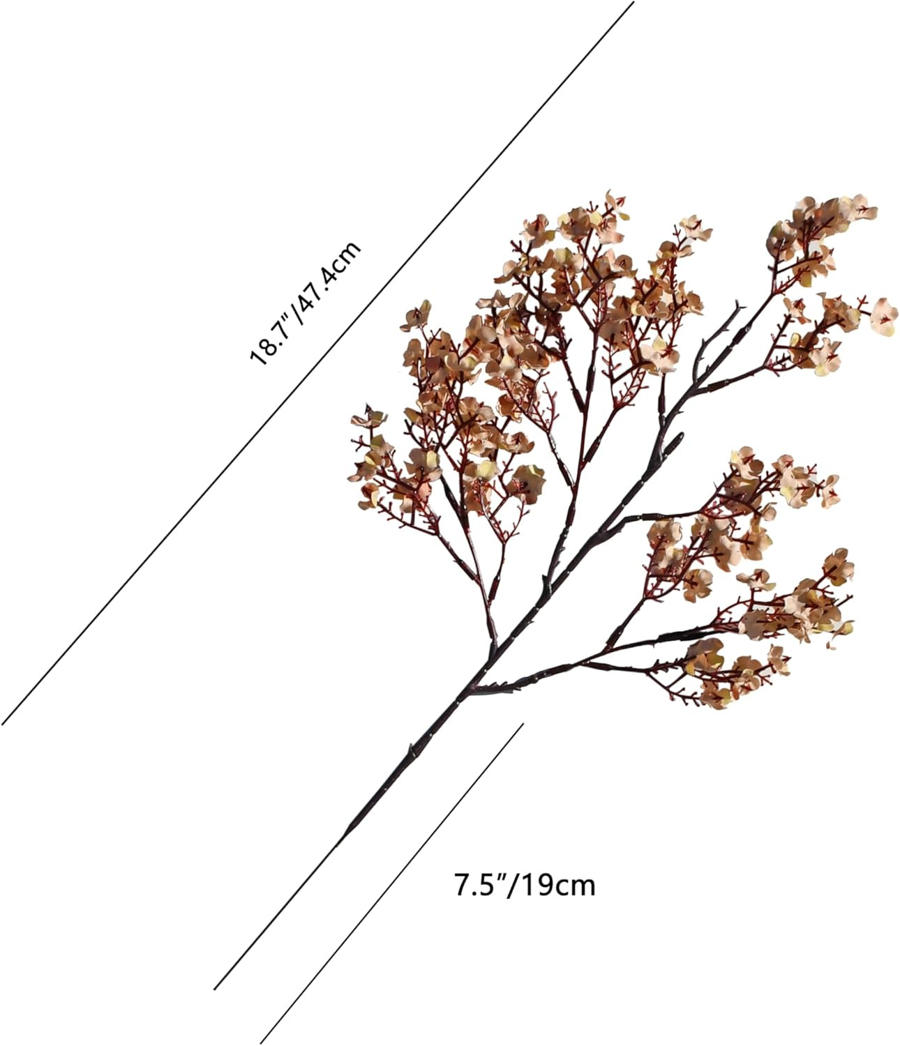 Light Brown Artificial Baby’S Breath European Flowers 6 Bundles Silk Gypsophila