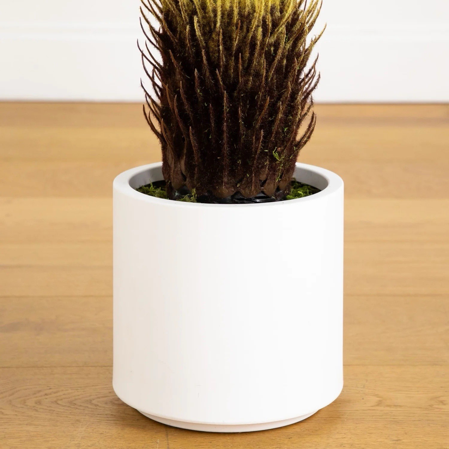 30″ UV Resistant Artificial Cycas Palm Tree in White Planter. Retail $134