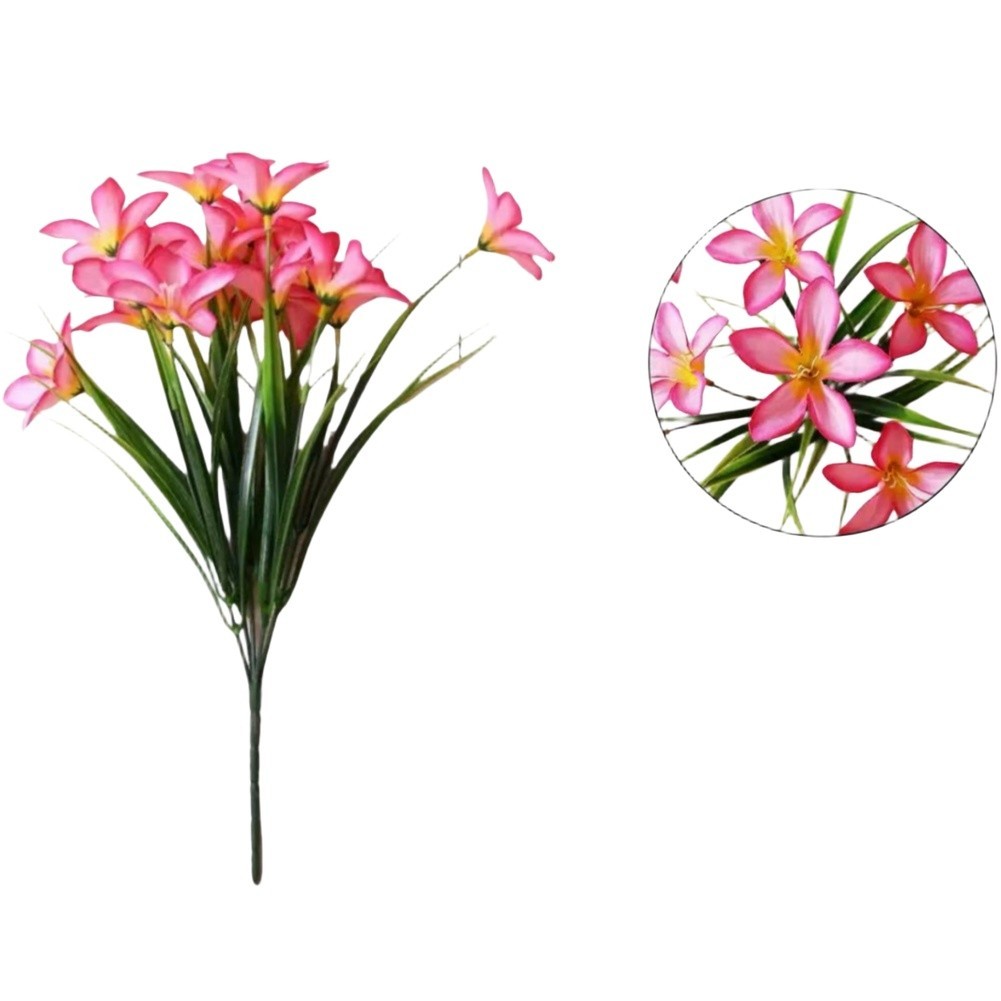 5 Branch Faux Lily Bouquet Lifelike Design Plastic Silk for Indoor Decoration