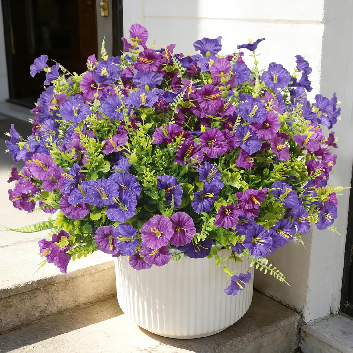 Artificial Morning Glory UV Resistant 36 Pcs Purple Spring Artificial Flowers Ou