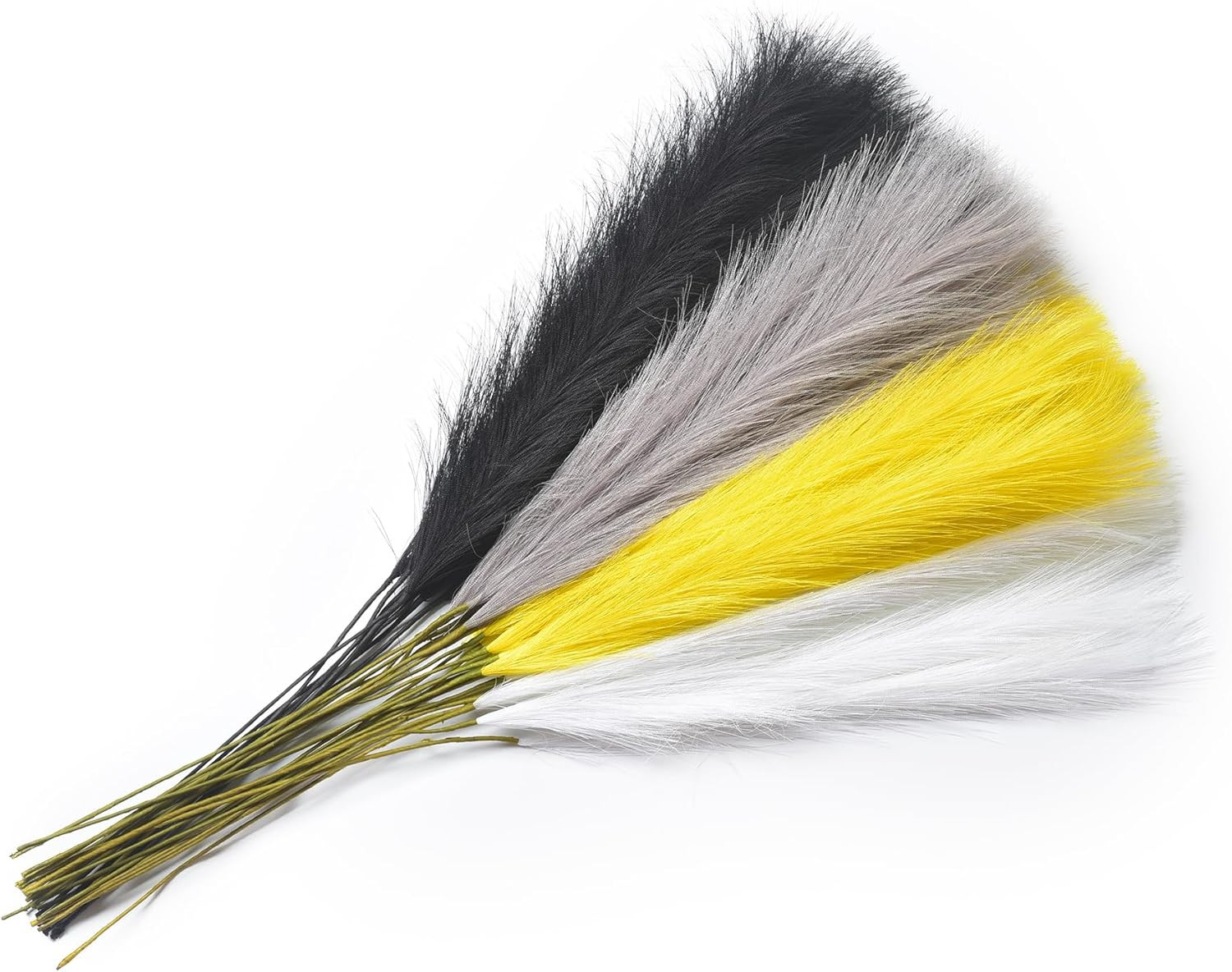 Yellow Pampas Grass Decor,23Inch 16Pcs Faux Pampas Grass Bouquets Artificial Pam