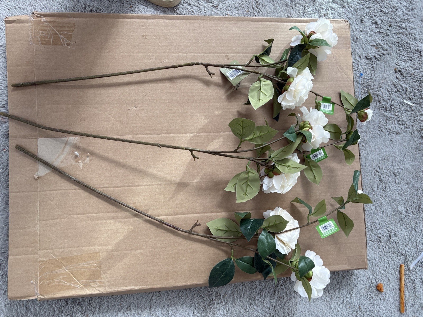 Real Touch White Camellia Long Stem Silk Artificial Flowers-Ashland New