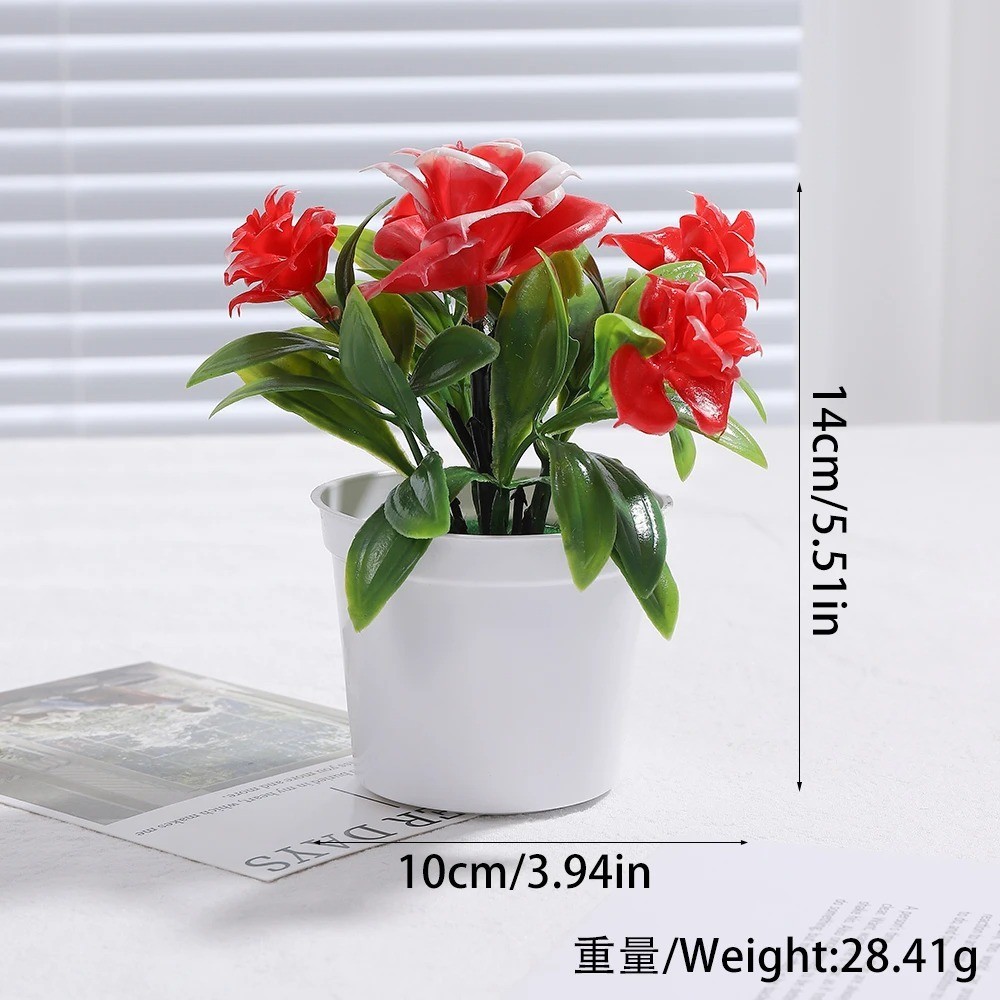 Artificial Bonsai Tree Potted Plant Fake Flowers Home Table Garden Decoration