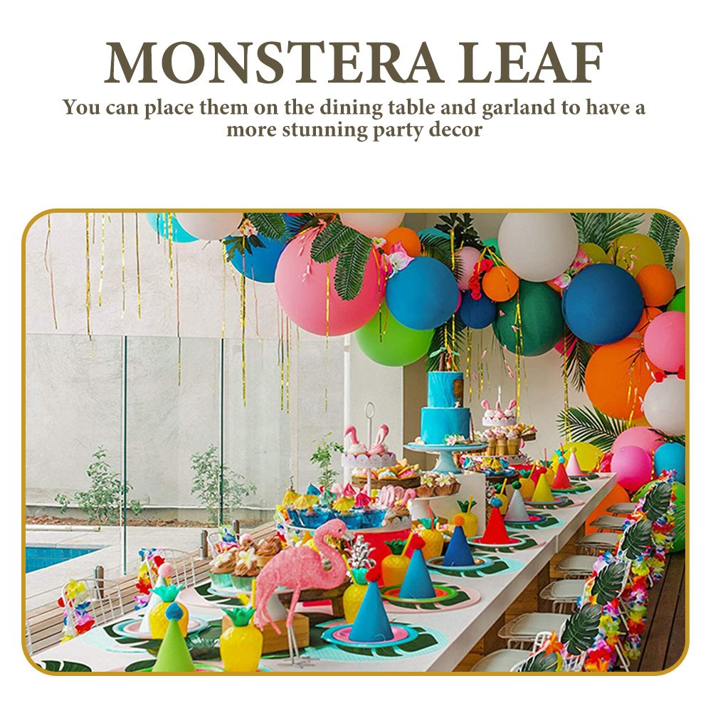 60Pcs Lifelike Faux Monstera Leaves for Table Setting Home and Office Decor