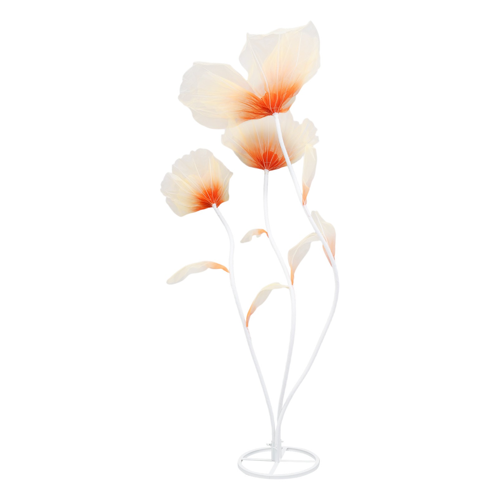 3-Head Giant Artificial Flower Decor,Floor Standing Adjustable Artificial Flower