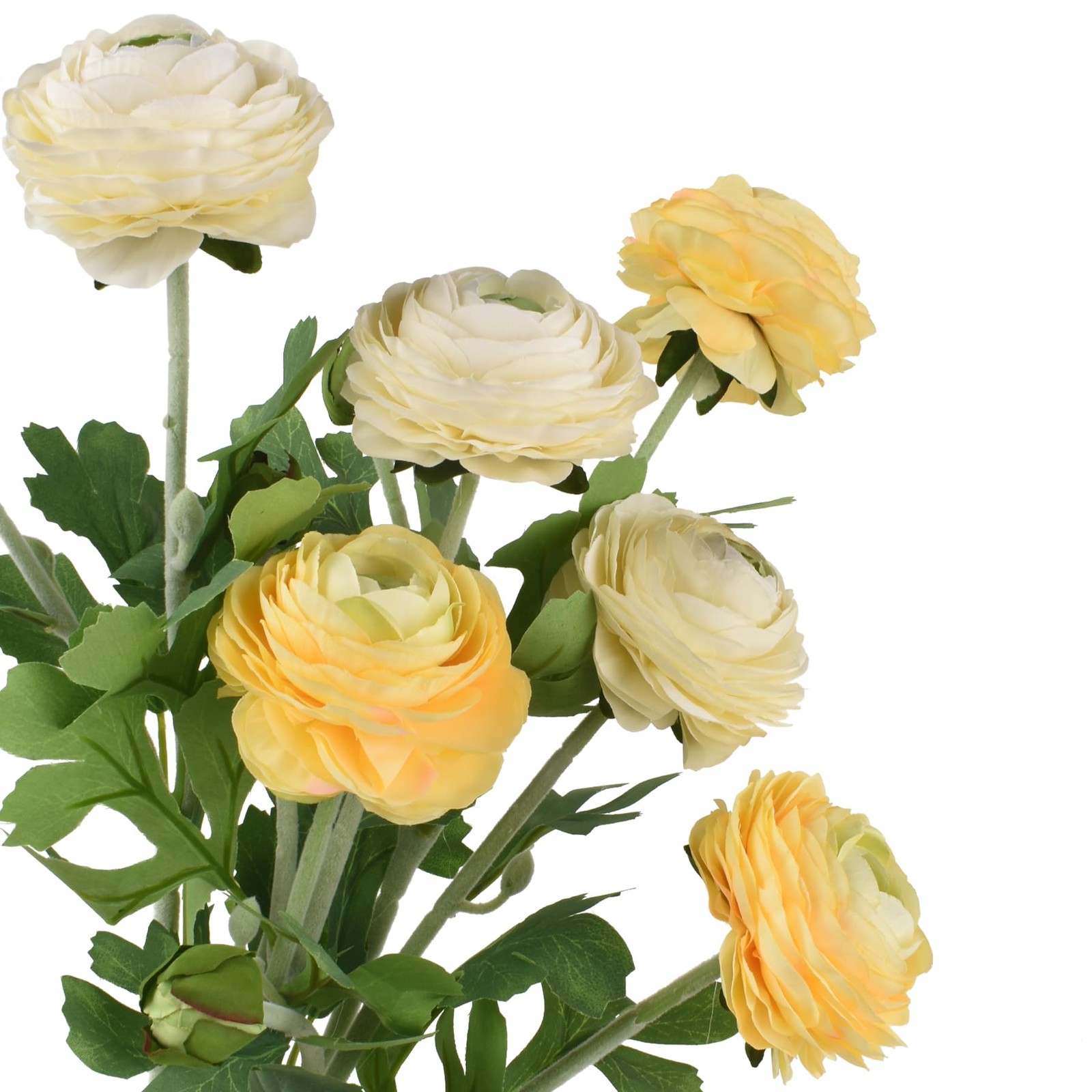 Artificial Ranunculus Flowers, 6pcs Silk Ranunculus Flower Branches with Real…