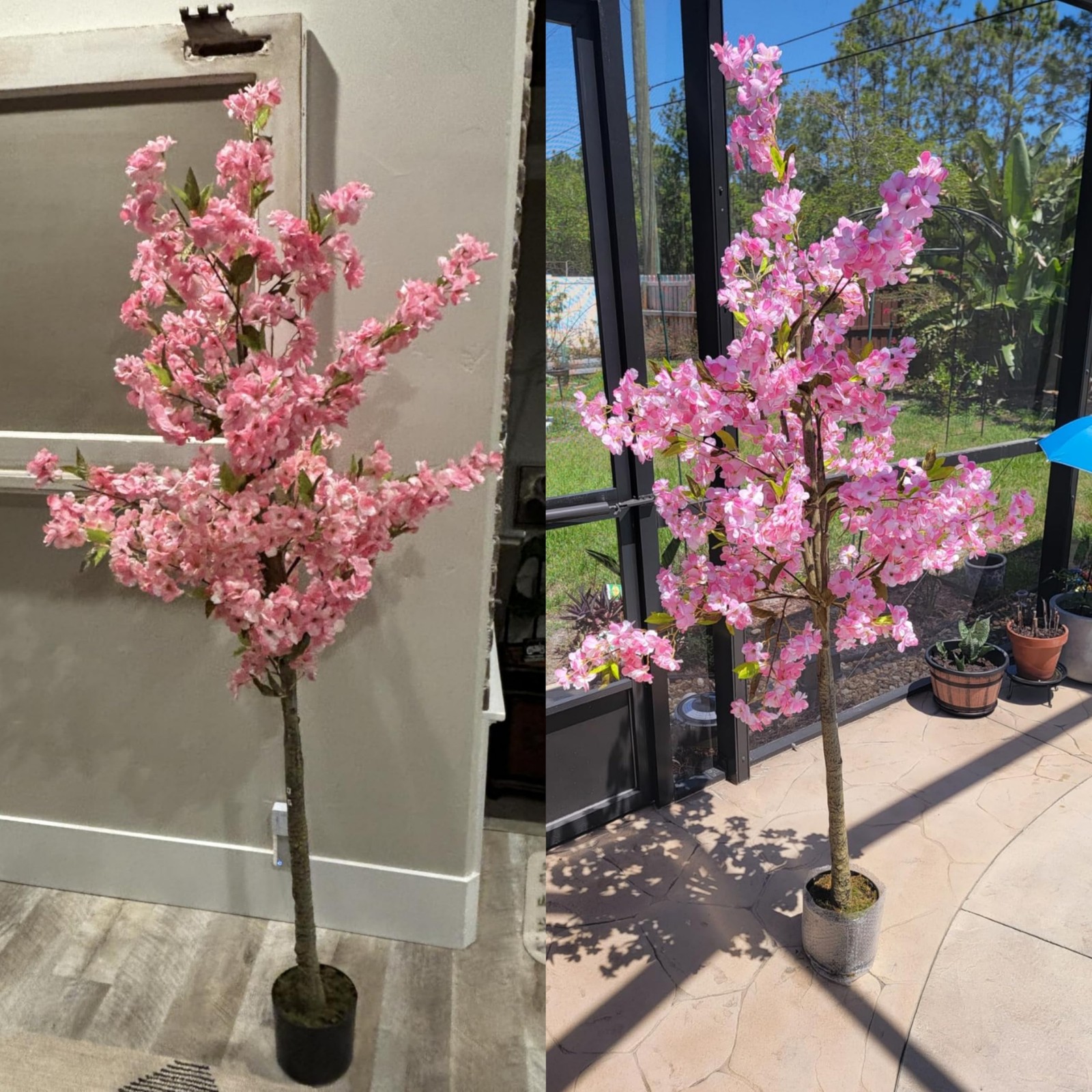 Luabue 6FT Cherry Blossom Tree Artificial Flower Trees Tall Artificial Plant
