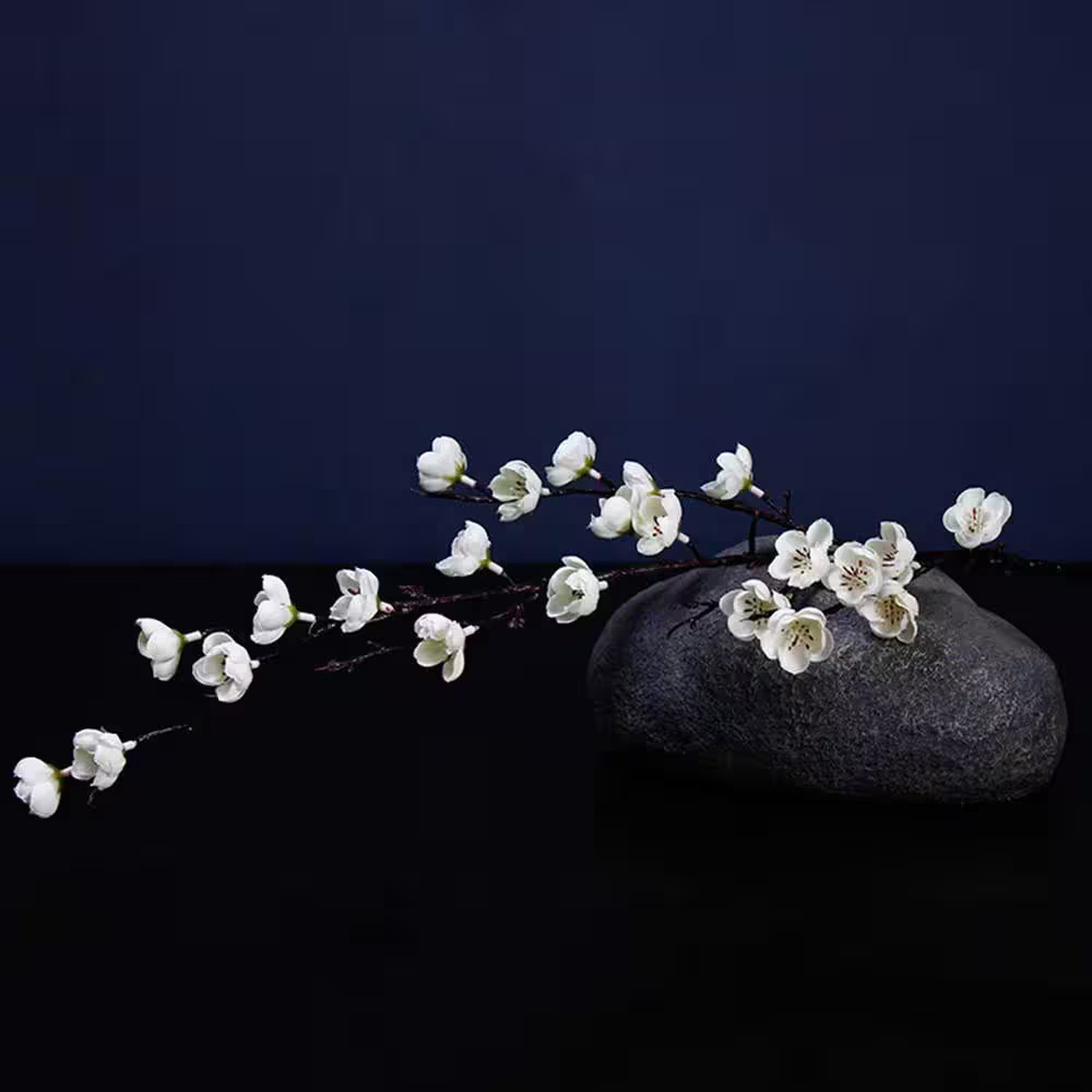 5-Pcs Artificial Plum Blossom Fake Wintersweet Long Stem Plastic Flowers Home Ho