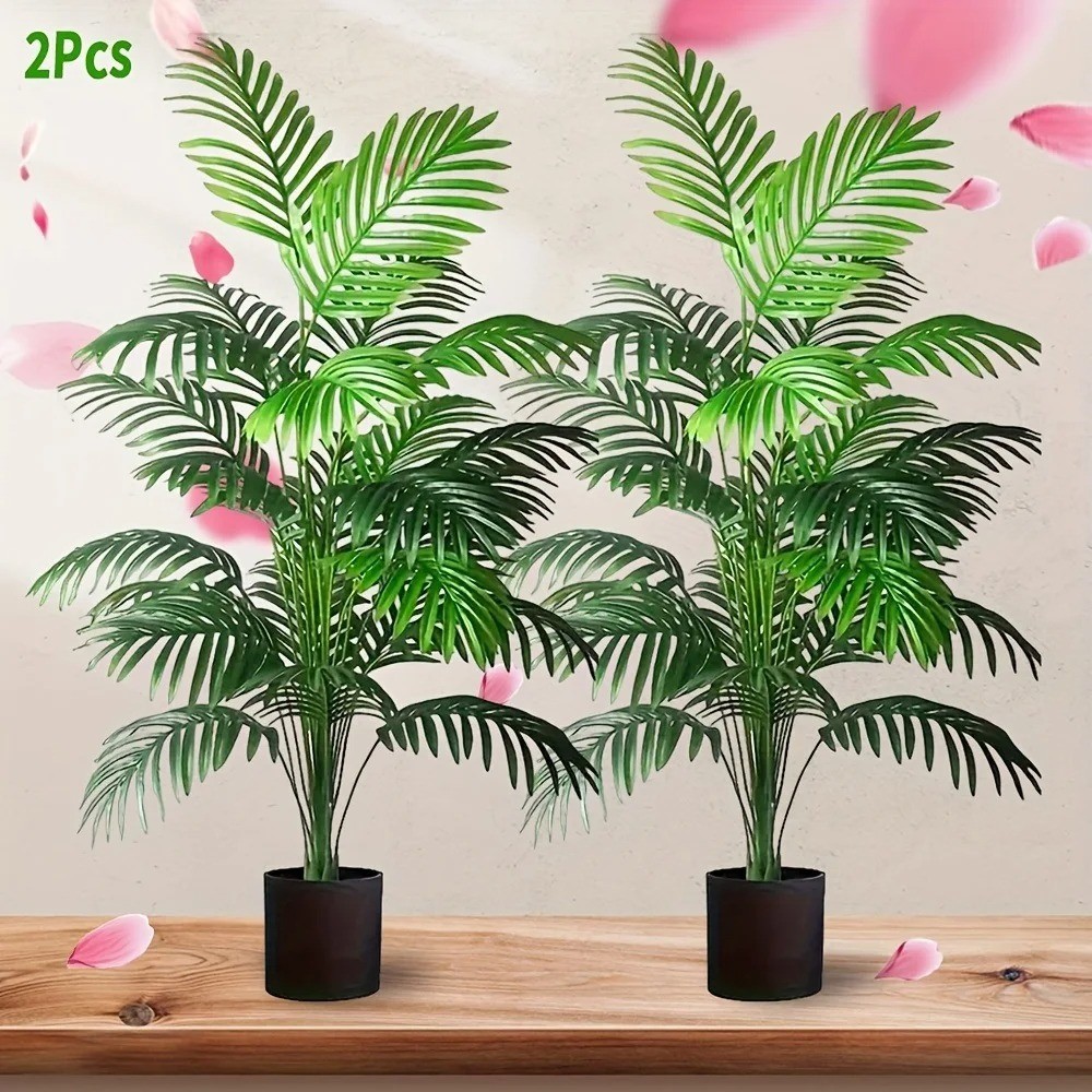 2PCS 24Leaves Areca palm simulation green plants realistic artificial trees suit