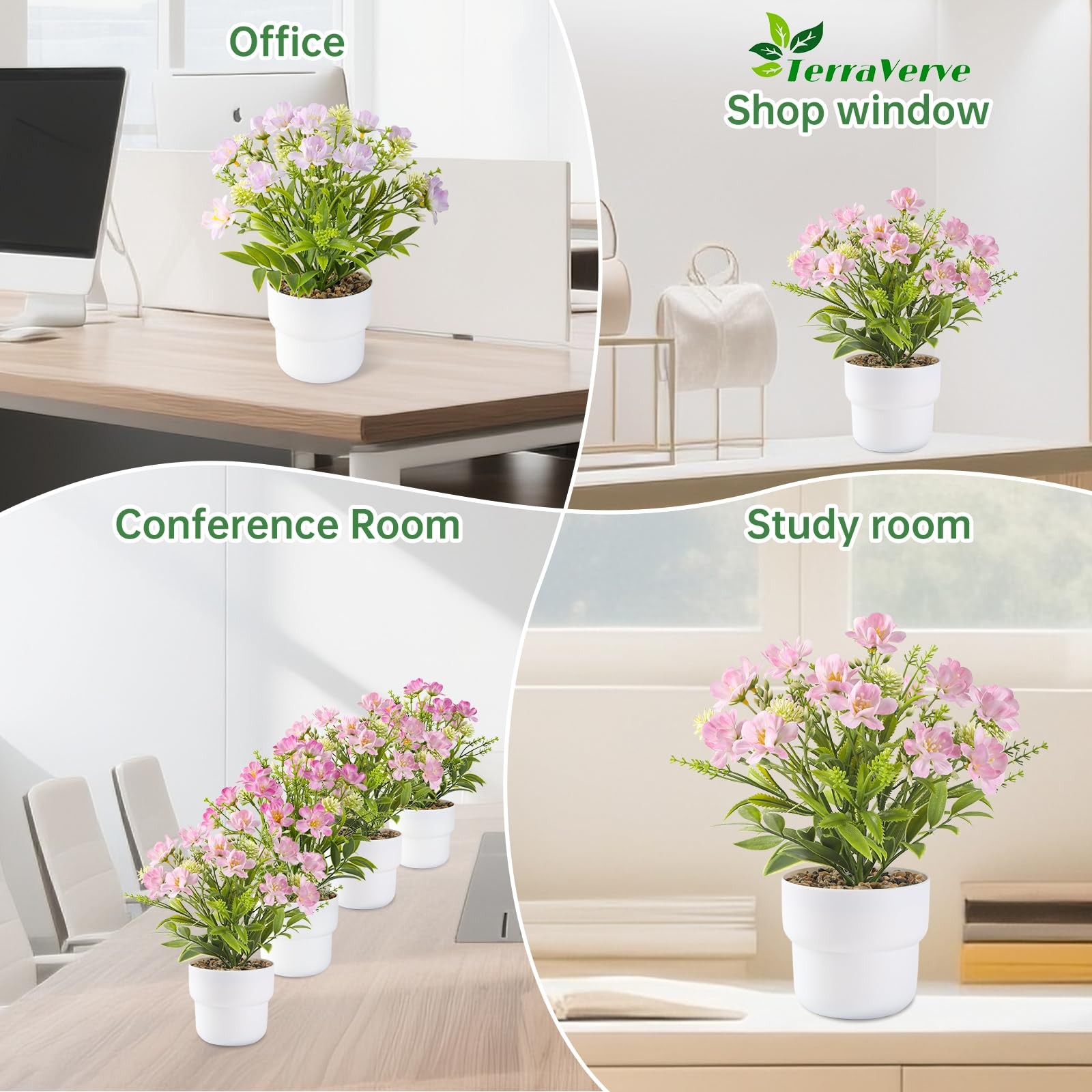 3-Piece Artificial Table Plant ， Lifelike Indoor Plants for Home, Office, Bed…