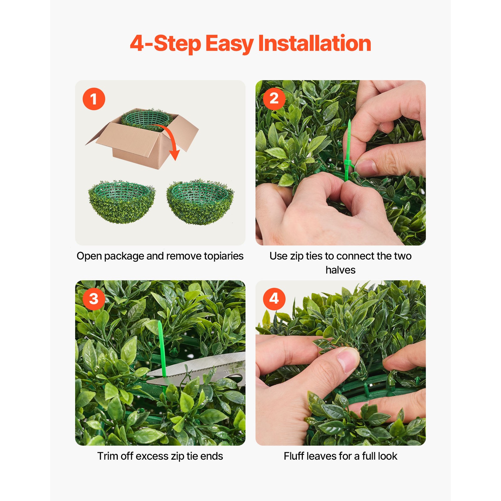 Uimoso 23-Inch Artificial Boxwood Ball for Home, Garden, and Event Decoration