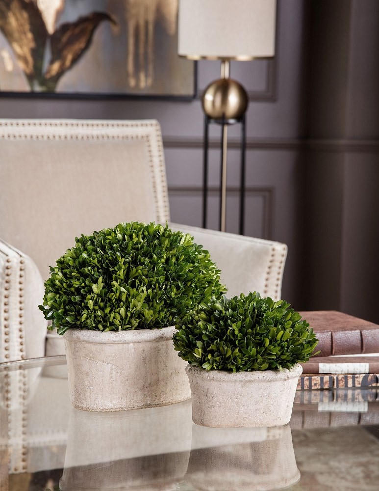 Griffin Top – 14 inch Oval Dome Topiary (Set of 2) – Decor – Planters –