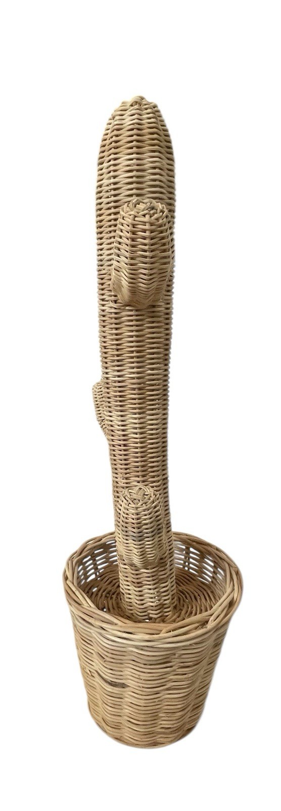 28” Boho Wicker Cactus In Wicker Pot.