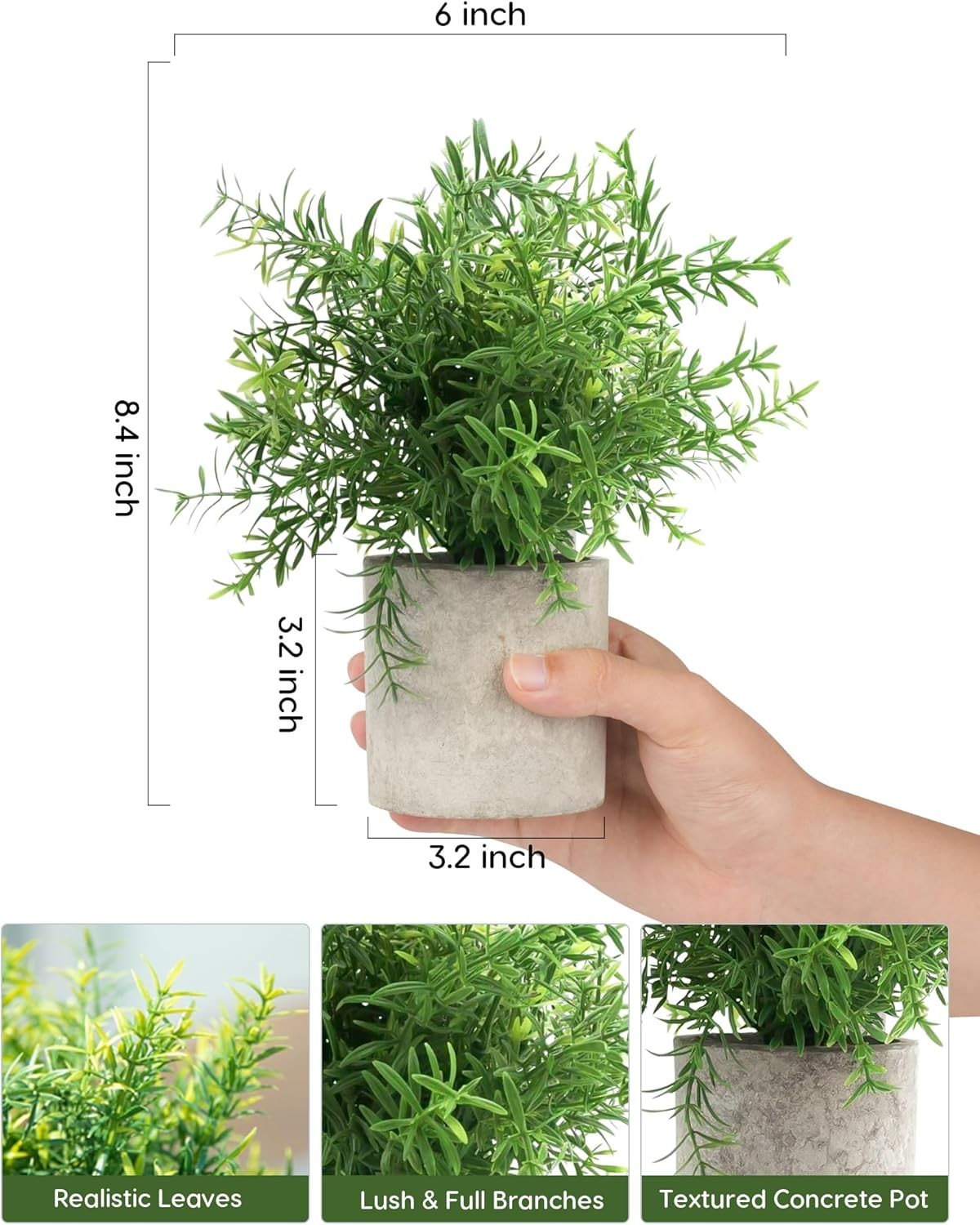 Rustic Artificial Rosemary Potted Plant – Perfect for Farmhouse Decor